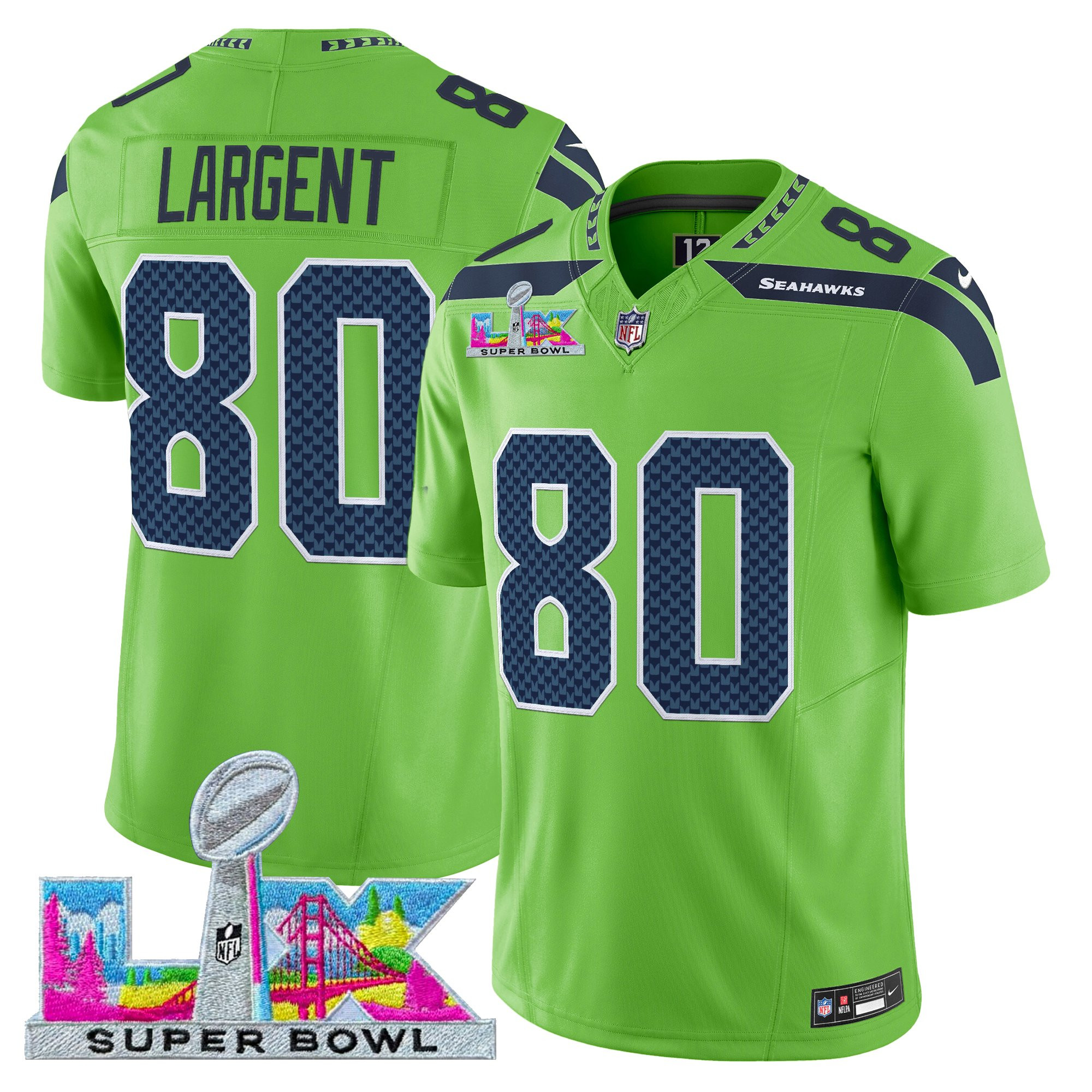 Men's Seattle Seahawks Super Bowl LX Vapor Limited Jersey - All Stitched - Image 31