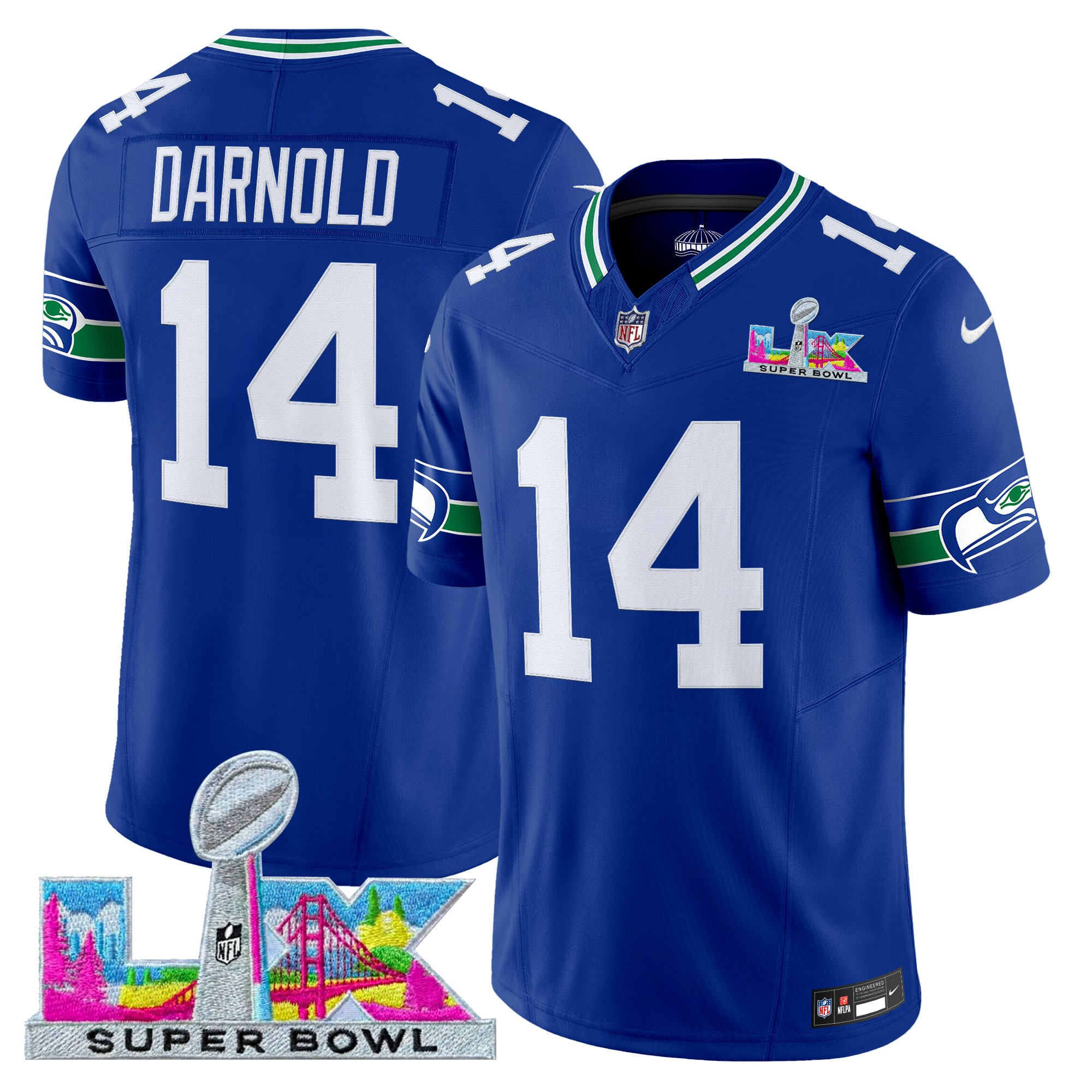 Men's Seattle Seahawks Super Bowl LX Vapor Limited Jersey - All Stitched - Image 9