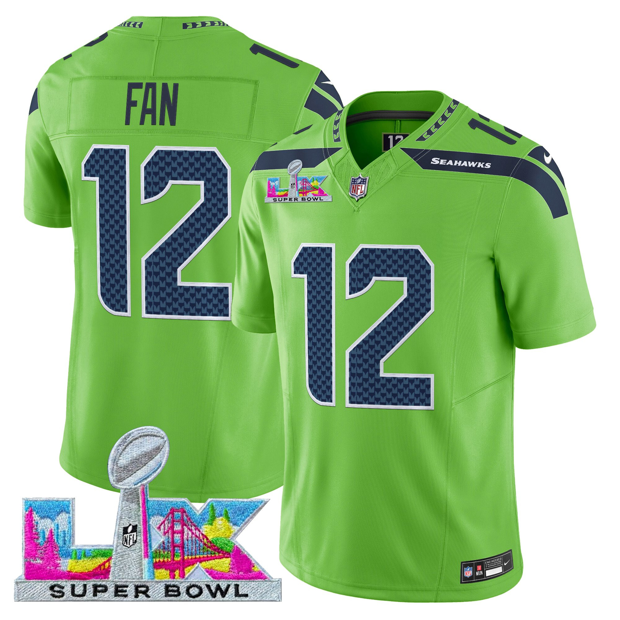 Men's Seattle Seahawks Super Bowl LX Vapor Limited Jersey - All Stitched - Image 32