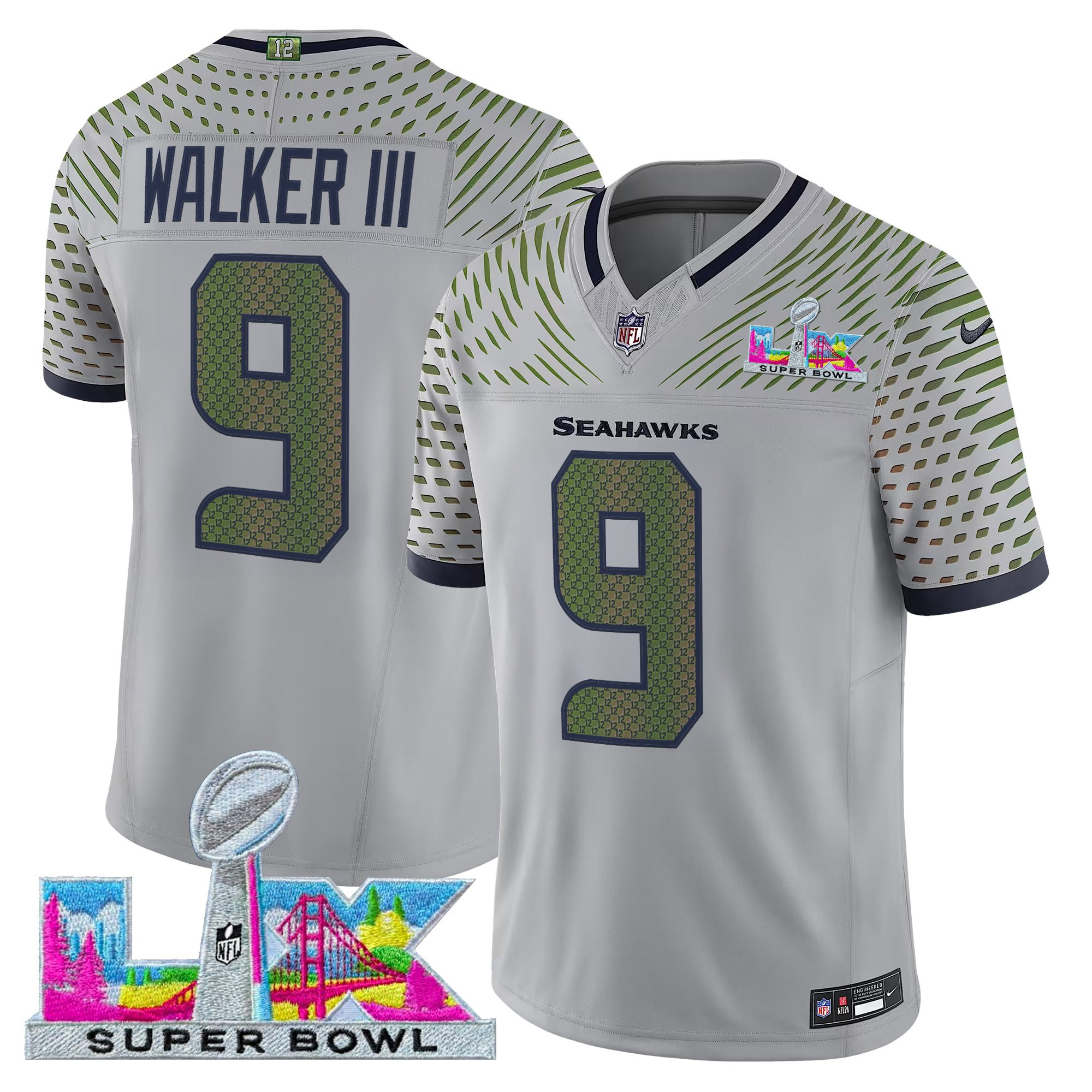Men's Seattle Seahawks Super Bowl LX Vapor Limited Jersey - All Stitched - Image 6