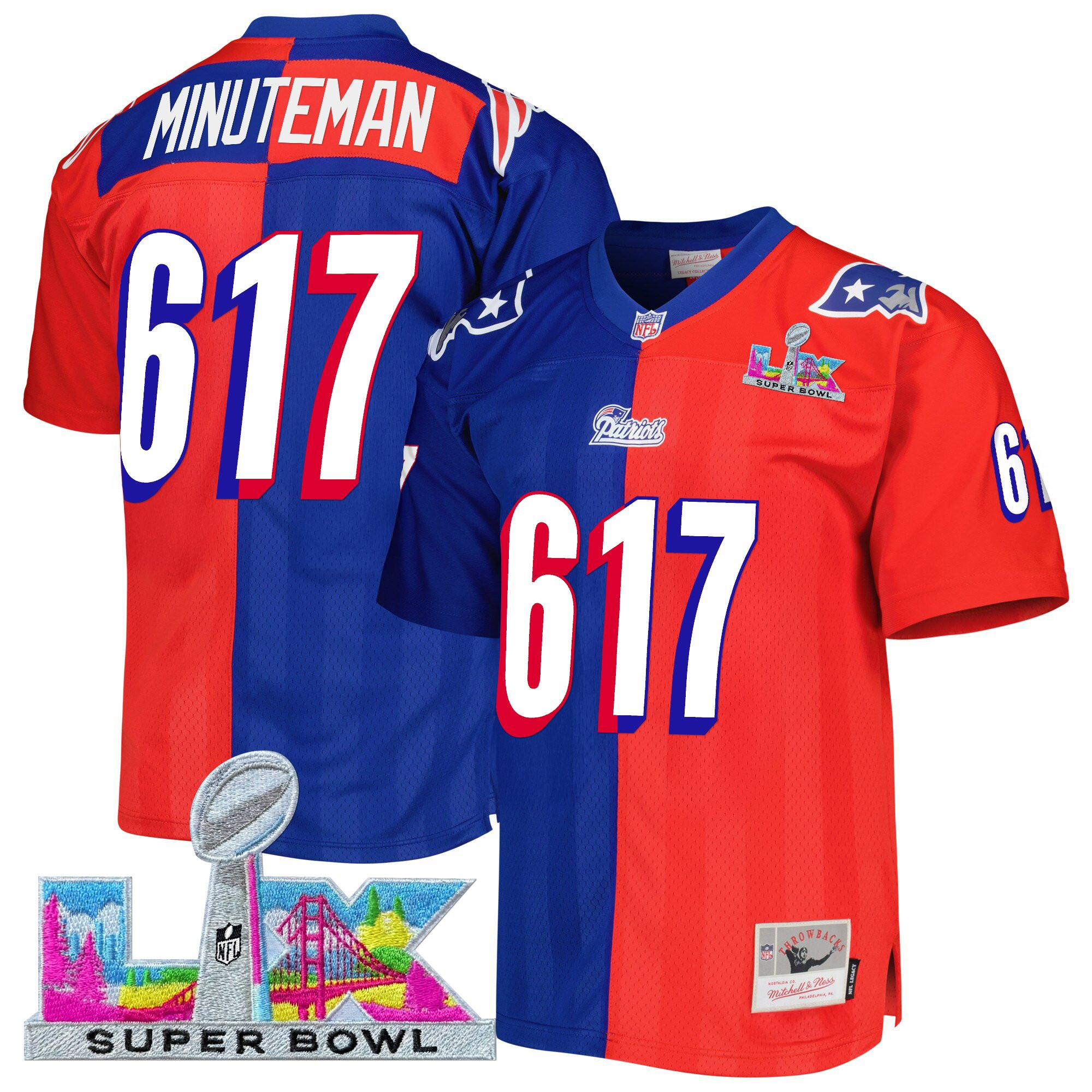 Men's New England Patriots Super Bowl LX Throwback Jersey - All Stitched - Image 38