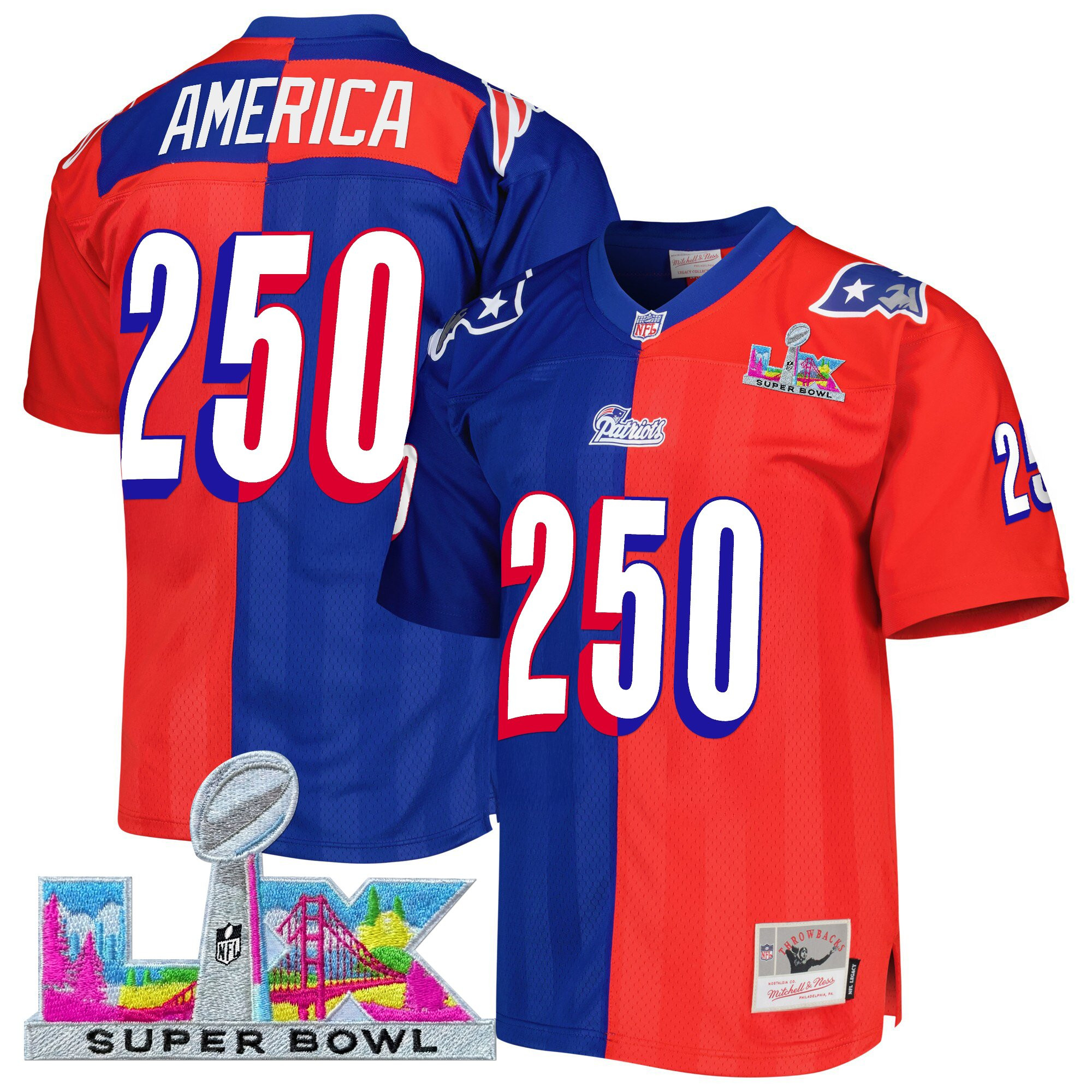 Men's New England Patriots Super Bowl LX Throwback Jersey - All Stitched - Image 37