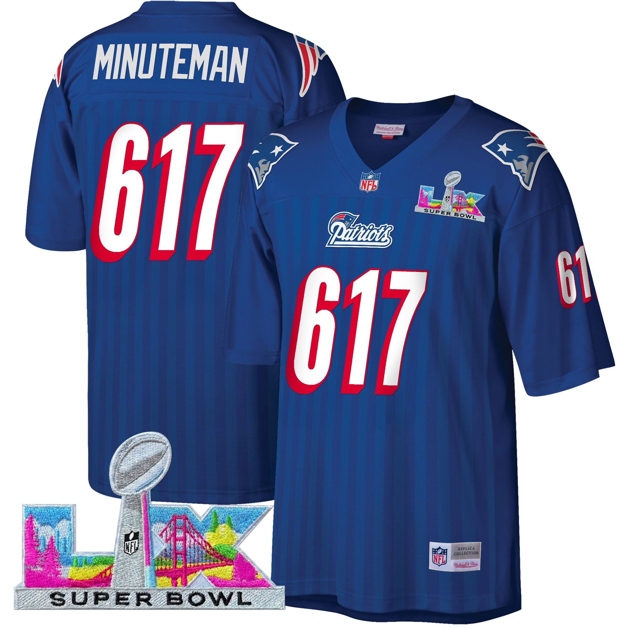 Men's New England Patriots Super Bowl LX Throwback Jersey - All Stitched - Image 27