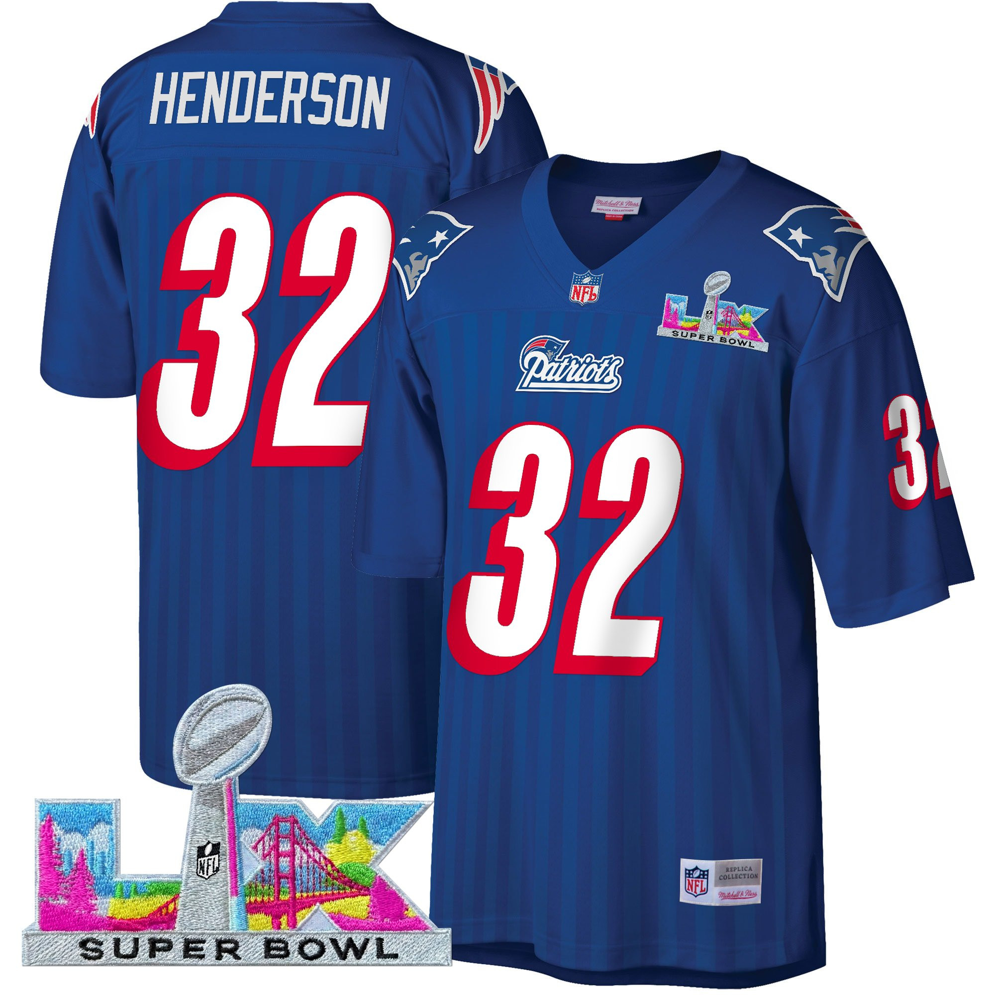Men's New England Patriots Super Bowl LX Throwback Jersey - All Stitched - Image 30