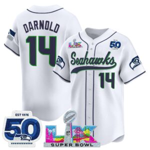 Men's Seattle Seahawks "Super Bowl LX & United States 250th Anniversary Patch" Vapor Baseball Jersey - All Stitched