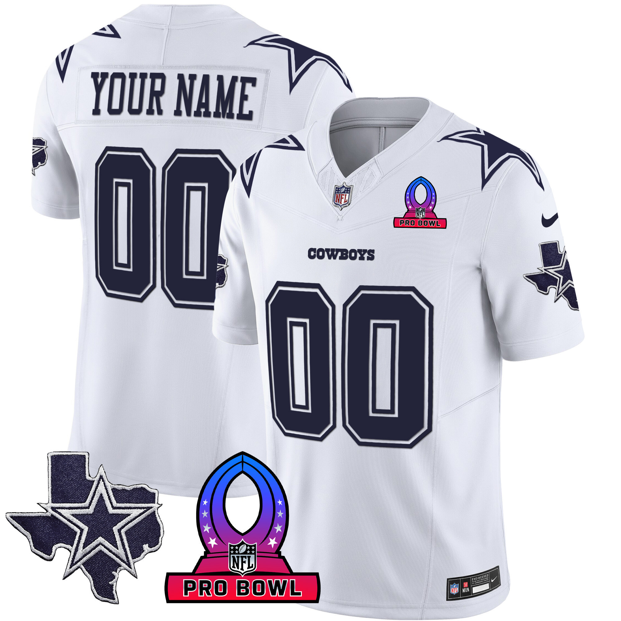 Cowboys 2024 Pro Bowl Patch Vapor Jersey - All Stitched - Image 3