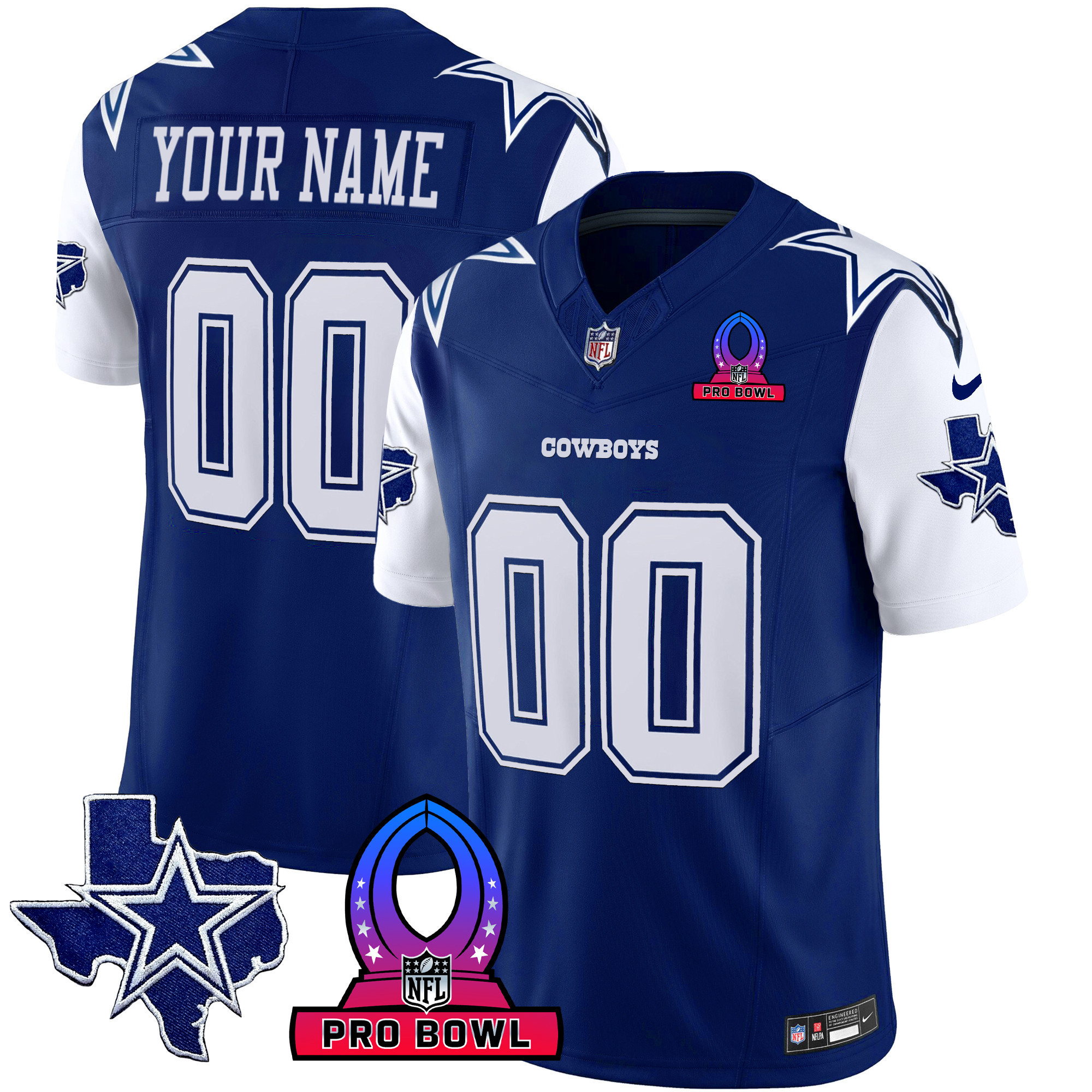 Cowboys 2024 Pro Bowl Patch Vapor Jersey - All Stitched - Image 5