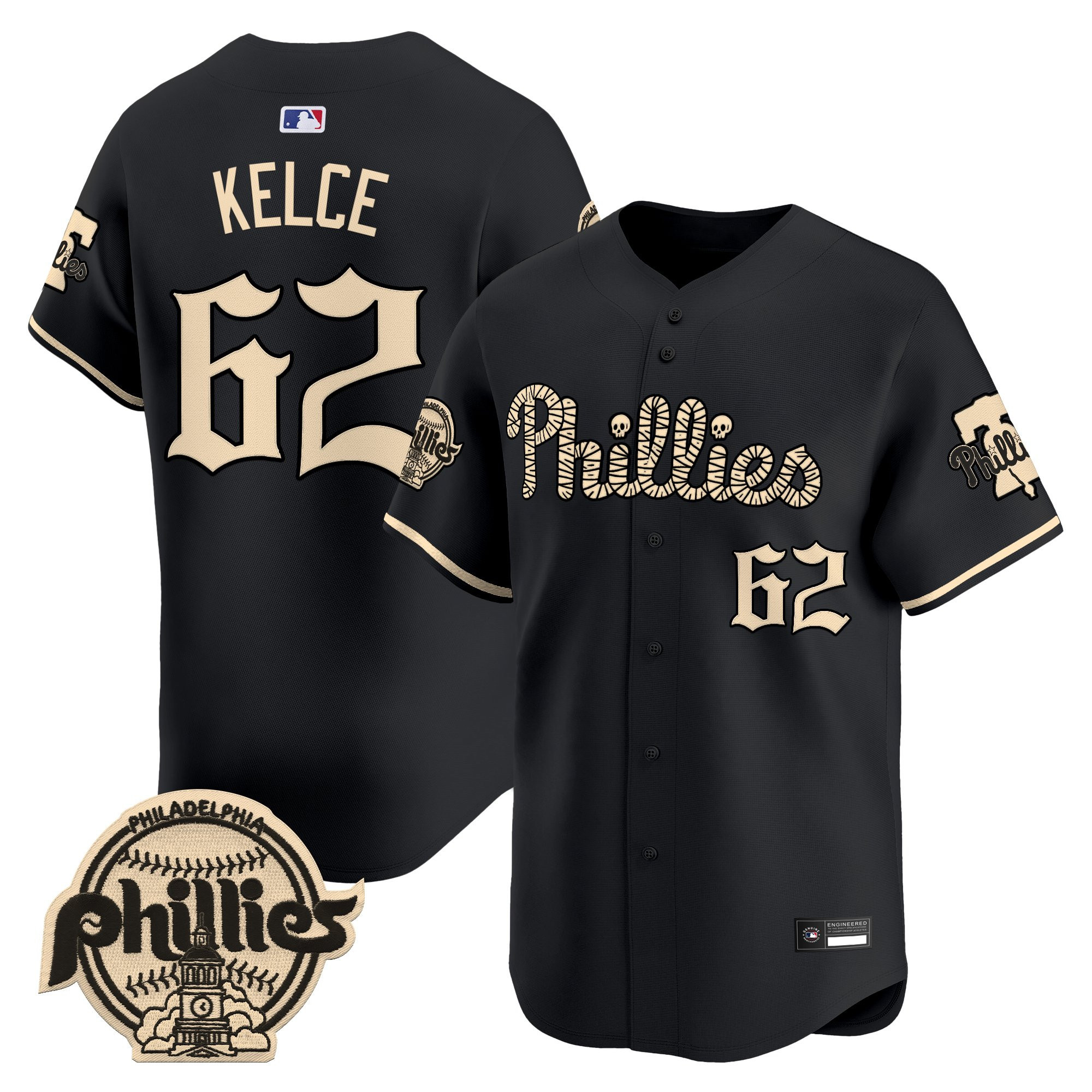 Philadelphia Phillies 'Halloween Mummy Edition' Premier Limited Jersey - Stitched - Image 8