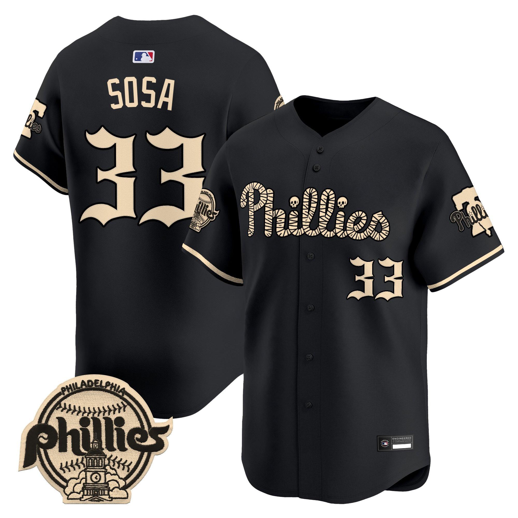 Philadelphia Phillies 'Halloween Mummy Edition' Premier Limited Jersey - Stitched - Image 3