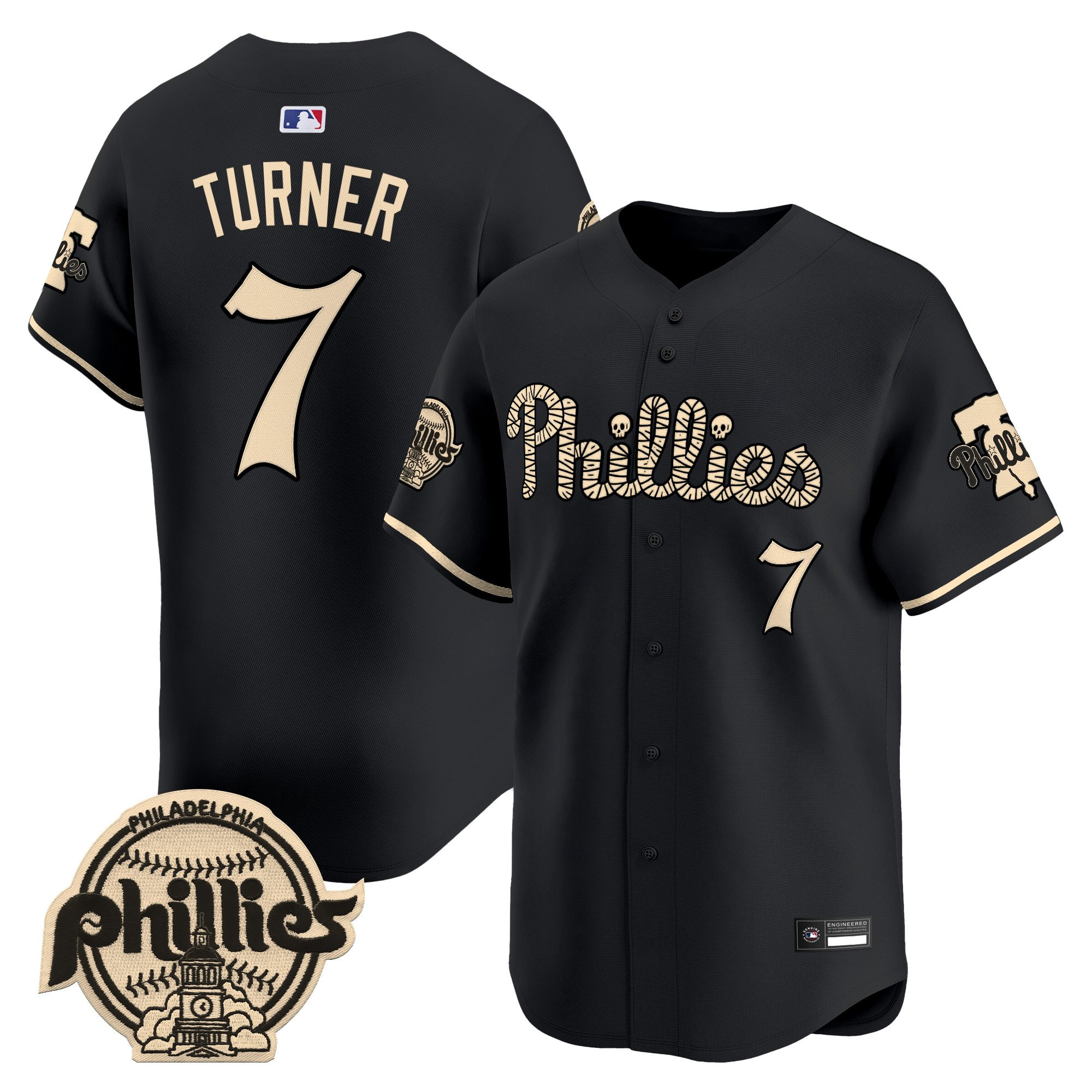 Philadelphia Phillies 'Halloween Mummy Edition' Premier Limited Jersey - Stitched - Image 5