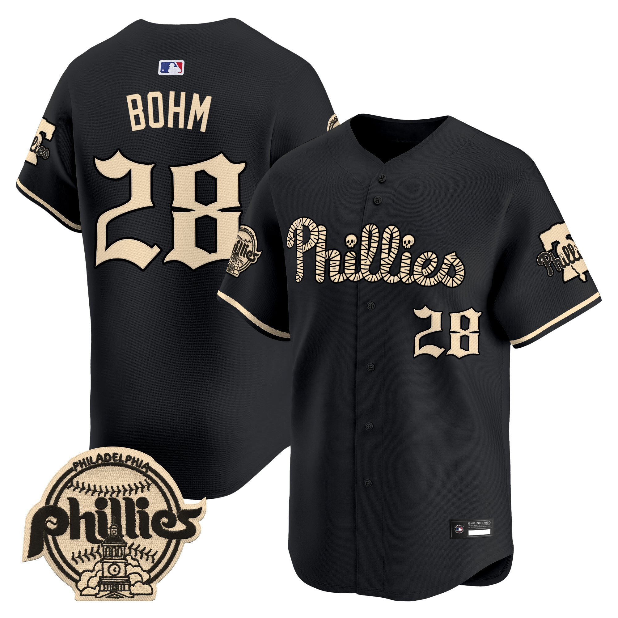 Philadelphia Phillies 'Halloween Mummy Edition' Premier Limited Jersey - Stitched - Image 4