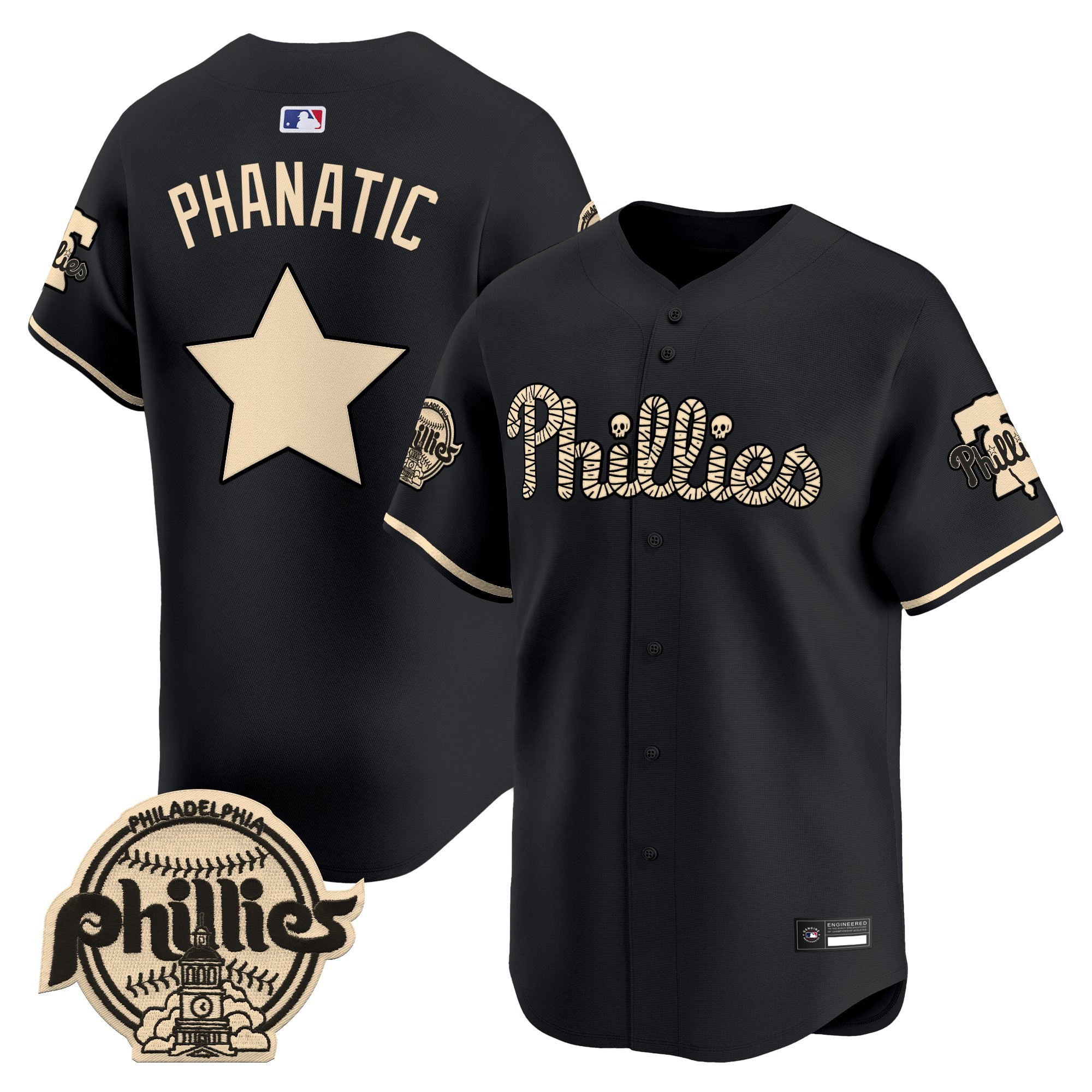 Philadelphia Phillies 'Halloween Mummy Edition' Premier Limited Jersey - Stitched - Image 10