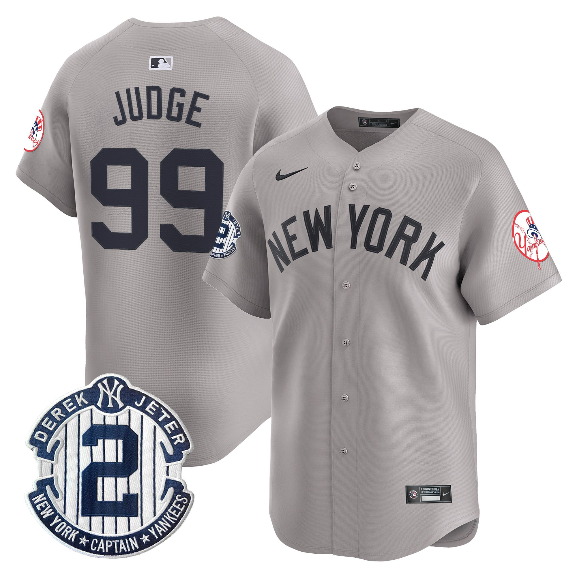 Men's New York Yankees Throwback Vapor Premier Limited Jersey - Derek Jeter Patch - All Stitched - Image 28