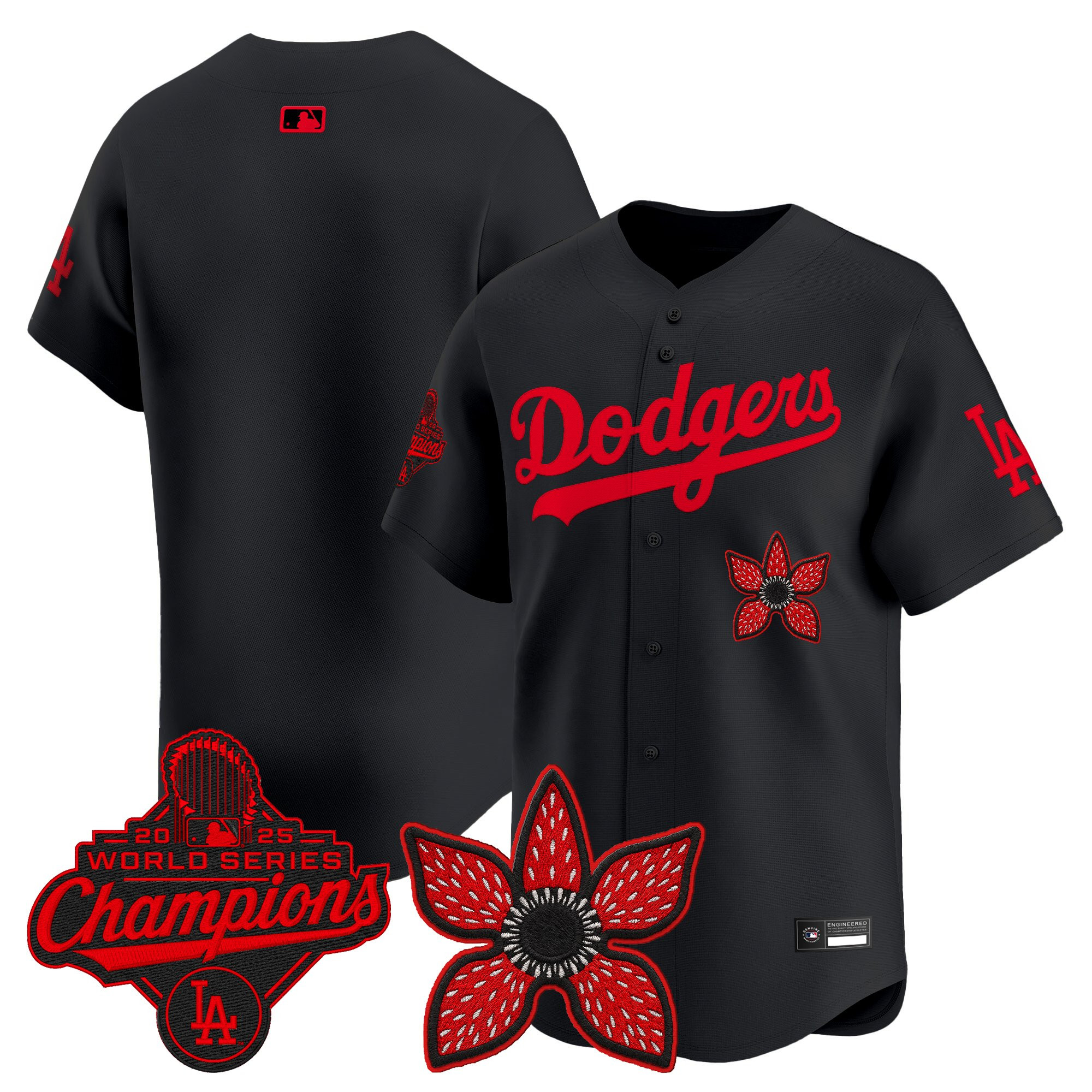 Dodgers 'Stranger Things Edition' Vapor Premier Jersey - 2025 World Series Champions Patch - All Stitched - Image 12
