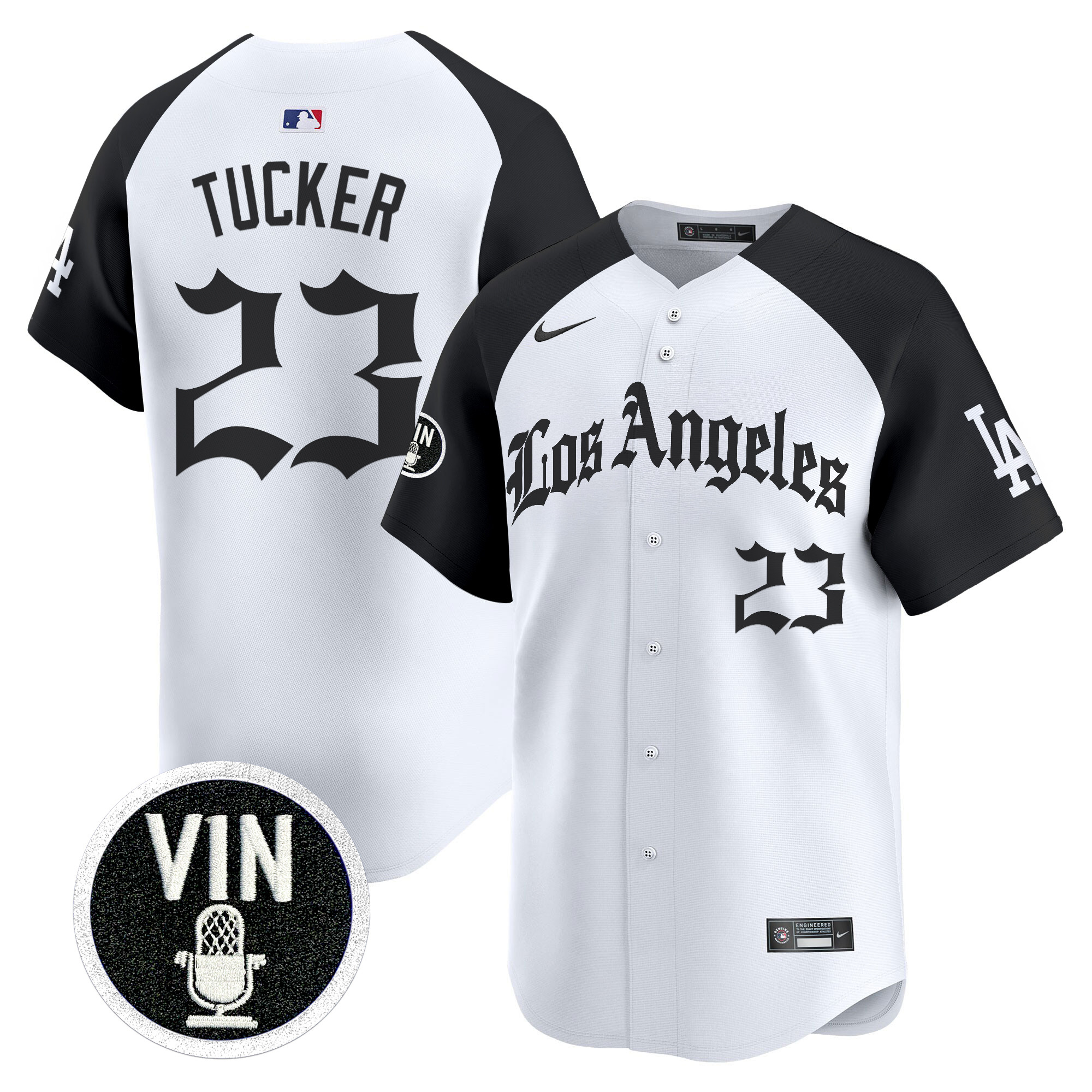 #23 Kyle Tucker Los Angeles Dodgers "LA Gothic Style" Vapor Premier Limited Jersey - All Stitched - Image 3
