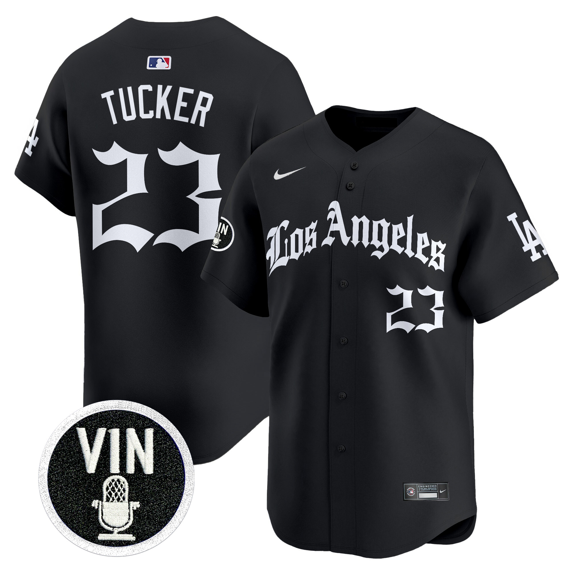 #23 Kyle Tucker Los Angeles Dodgers "LA Gothic Style" Vapor Premier Limited Jersey - All Stitched