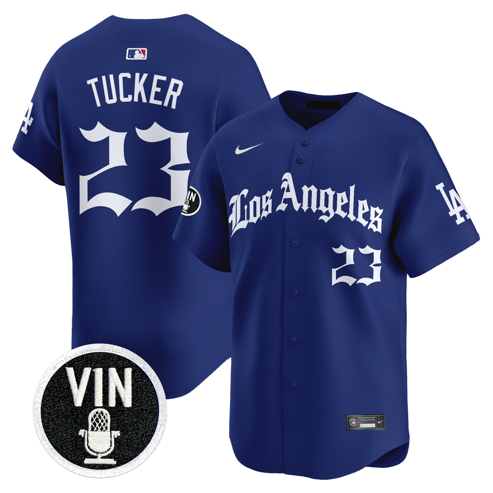 #23 Kyle Tucker Los Angeles Dodgers "LA Gothic Style" Vapor Premier Limited Jersey - All Stitched - Image 4
