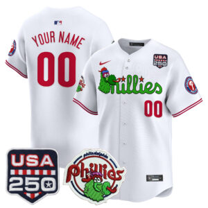 Philadelphia Phillies Phanatic & 250America Patch Vapor Premier Limited Custom Jersey - All Stitched
