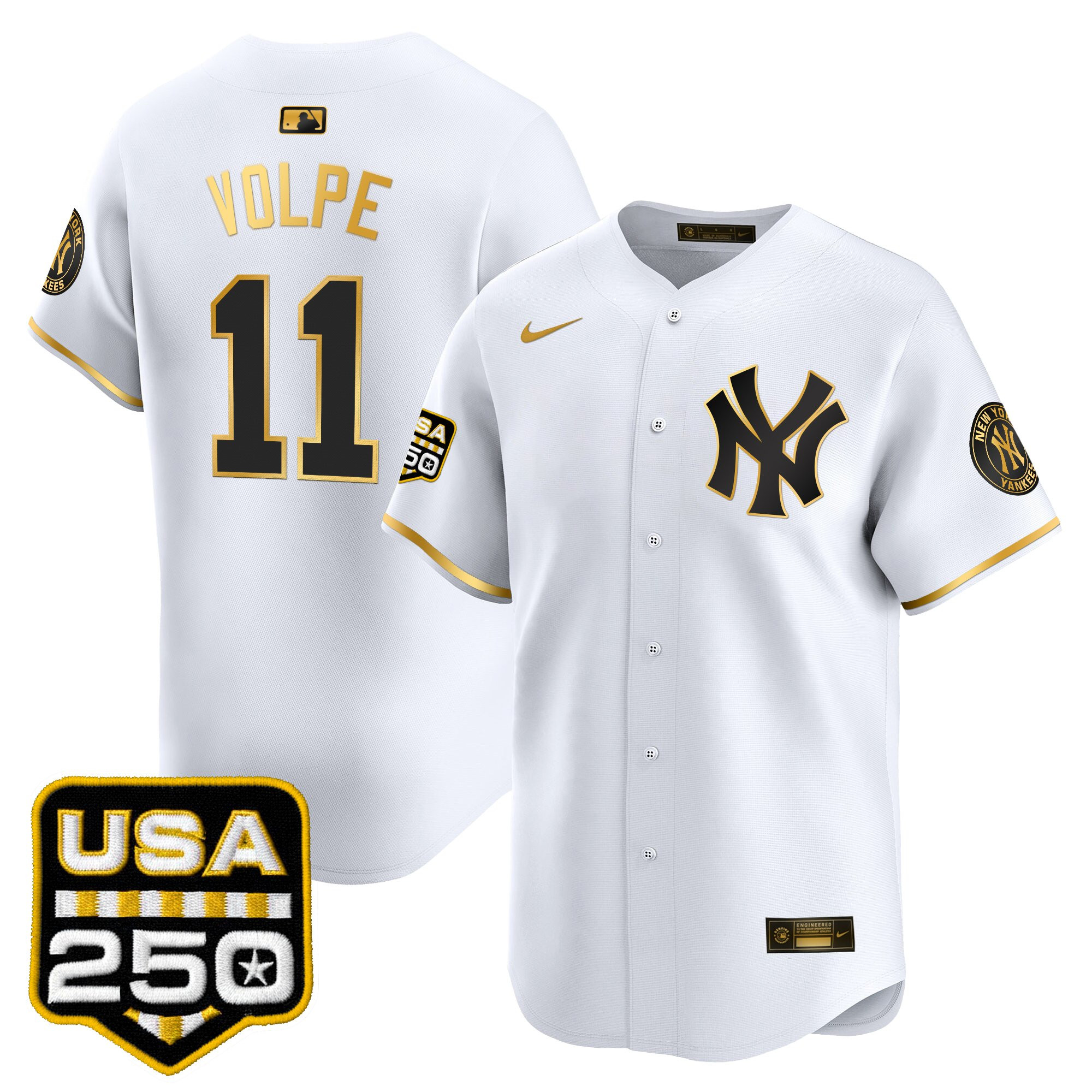 Men's New York Yankees 250America Patch Vapor Premier Limited Jersey - All Stitched - Image 4