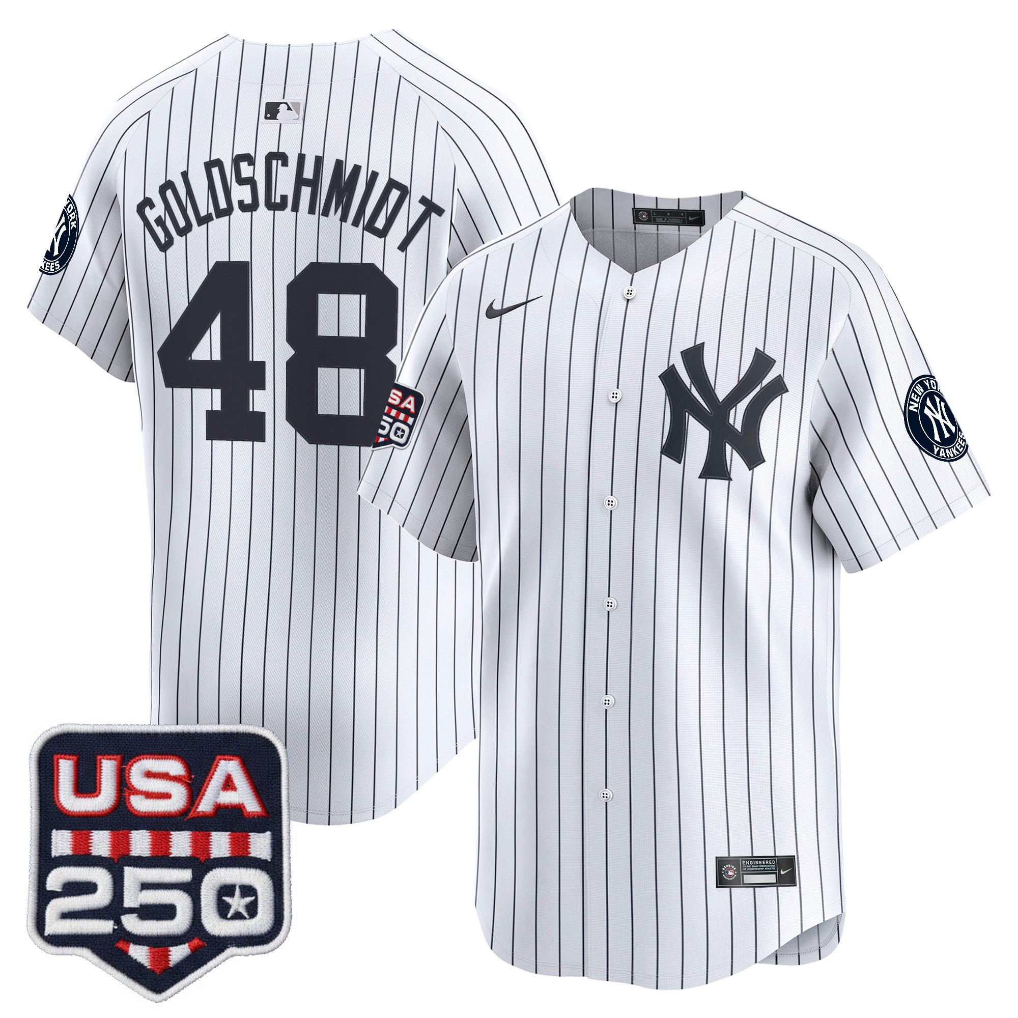 Men's New York Yankees 250America Patch Vapor Premier Limited Jersey - All Stitched - Image 26