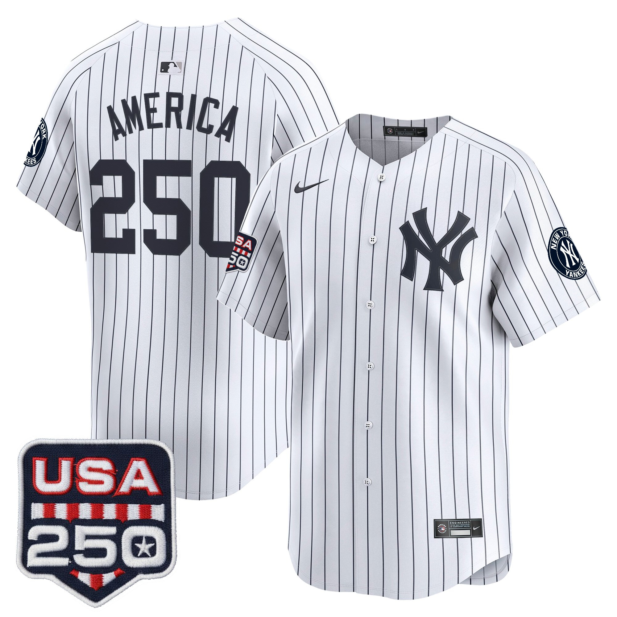 Men's New York Yankees 250America Patch Vapor Premier Limited Jersey - All Stitched - Image 20