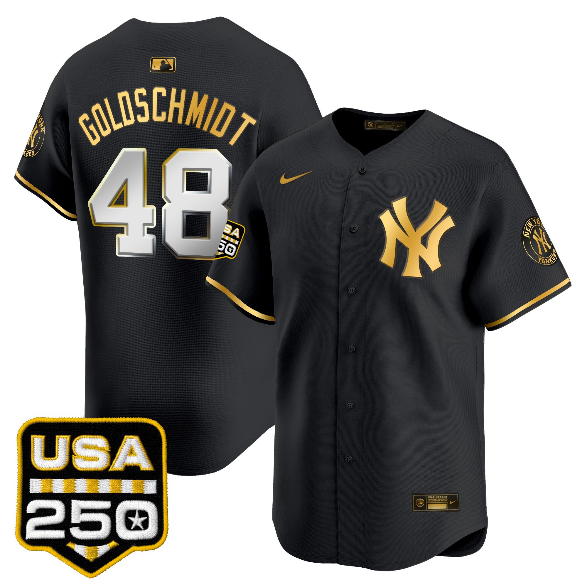 Men's New York Yankees 250America Patch Vapor Premier Limited Jersey - All Stitched - Image 17