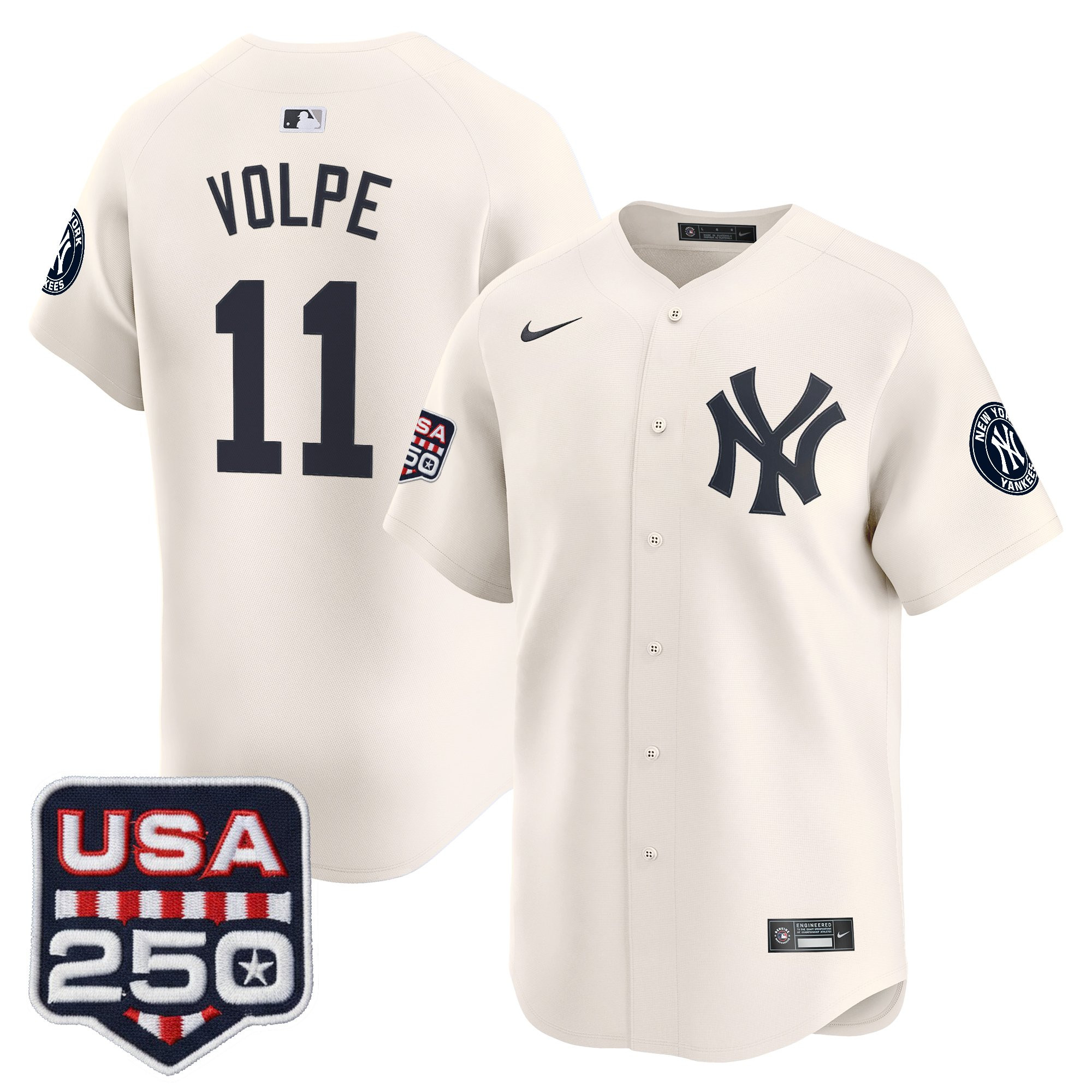 Men's New York Yankees 250America Patch Vapor Premier Limited Jersey - All Stitched - Image 49