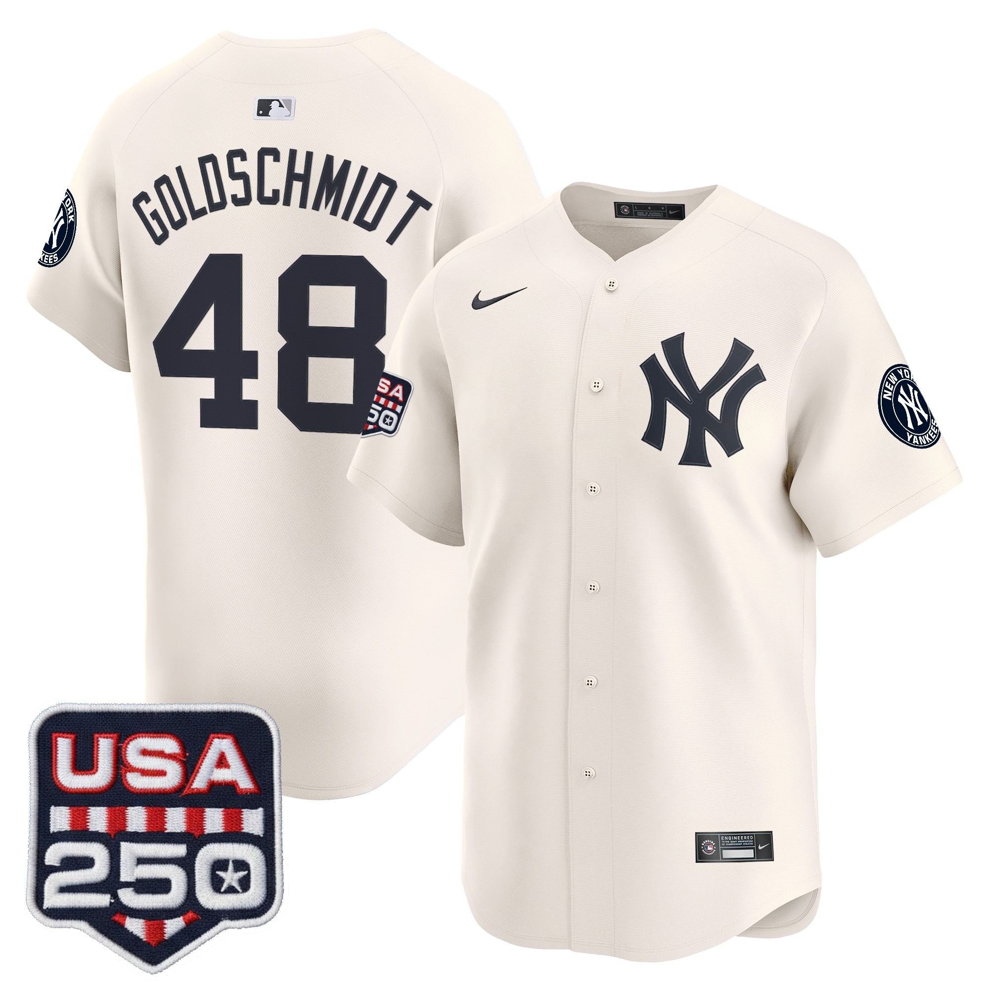 Men's New York Yankees 250America Patch Vapor Premier Limited Jersey - All Stitched - Image 53