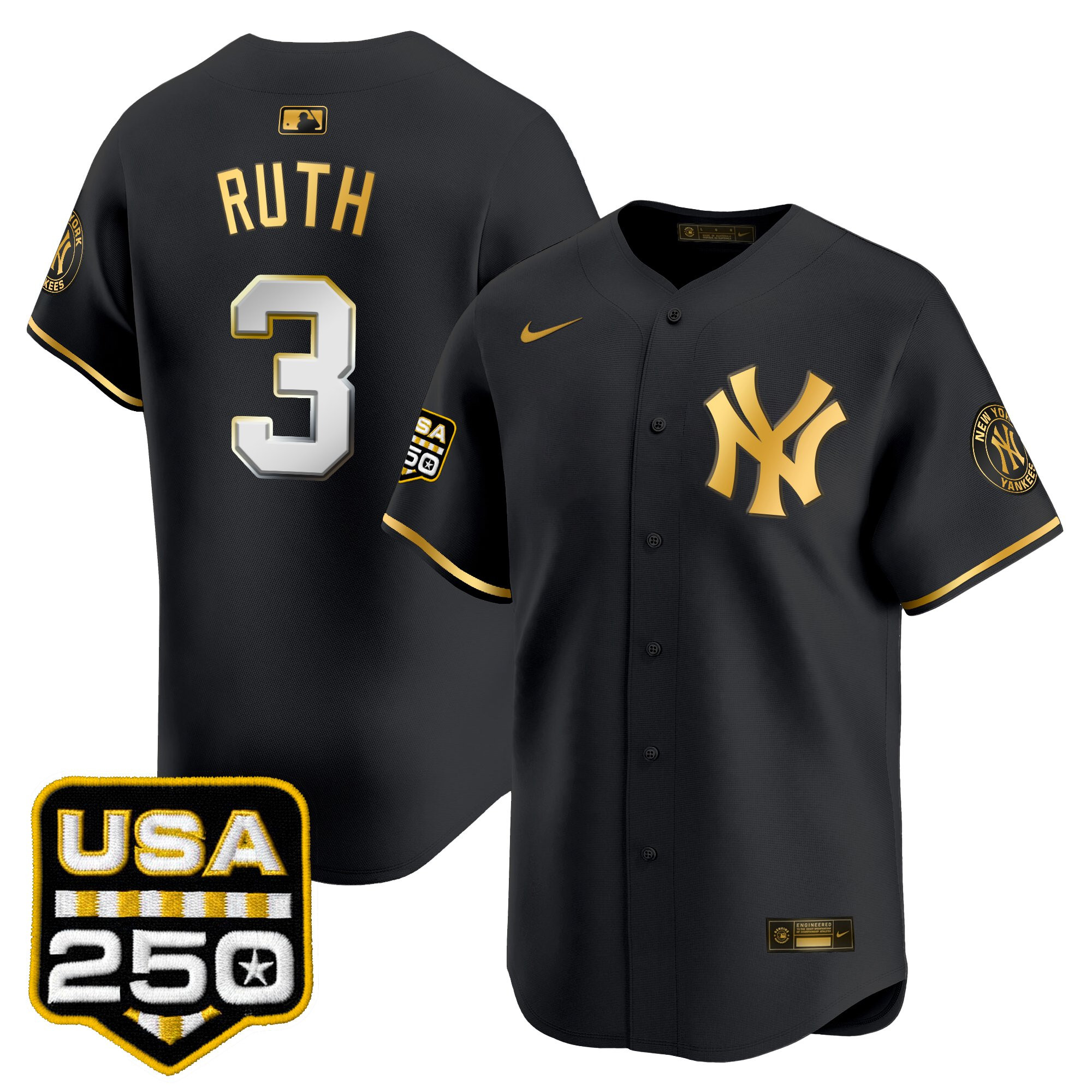 Men's New York Yankees 250America Patch Vapor Premier Limited Jersey - All Stitched - Image 14