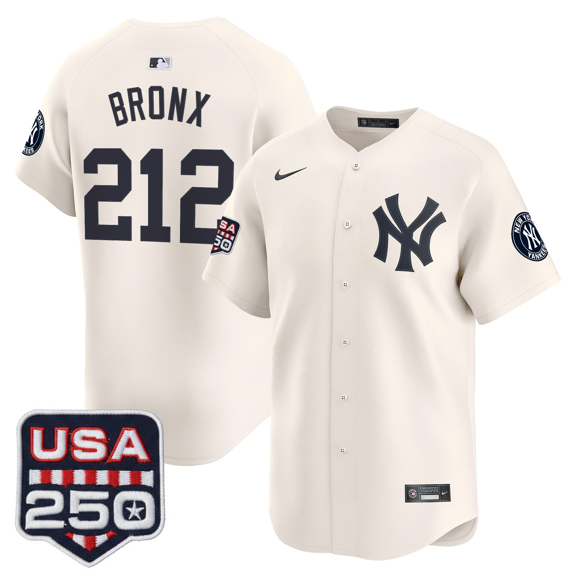 Men's New York Yankees 250America Patch Vapor Premier Limited Jersey - All Stitched - Image 48