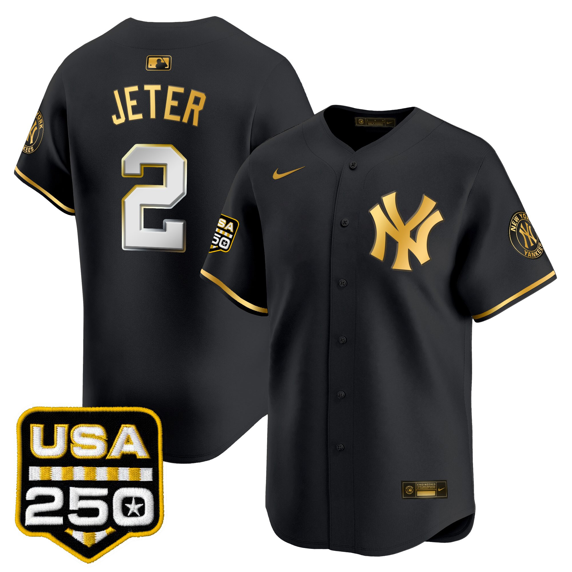 Men's New York Yankees 250America Patch Vapor Premier Limited Jersey - All Stitched - Image 16