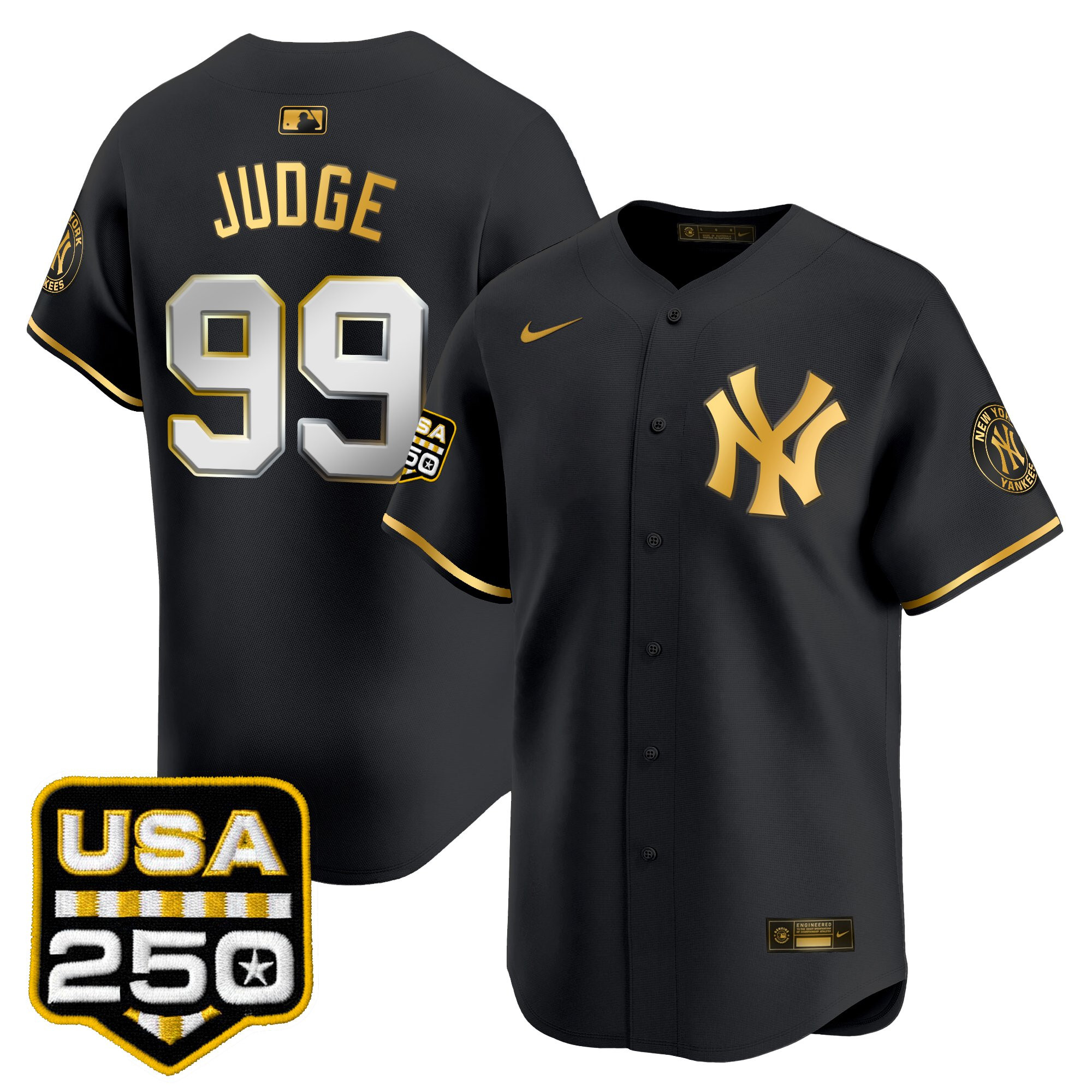 Men's New York Yankees 250America Patch Vapor Premier Limited Jersey - All Stitched - Image 10