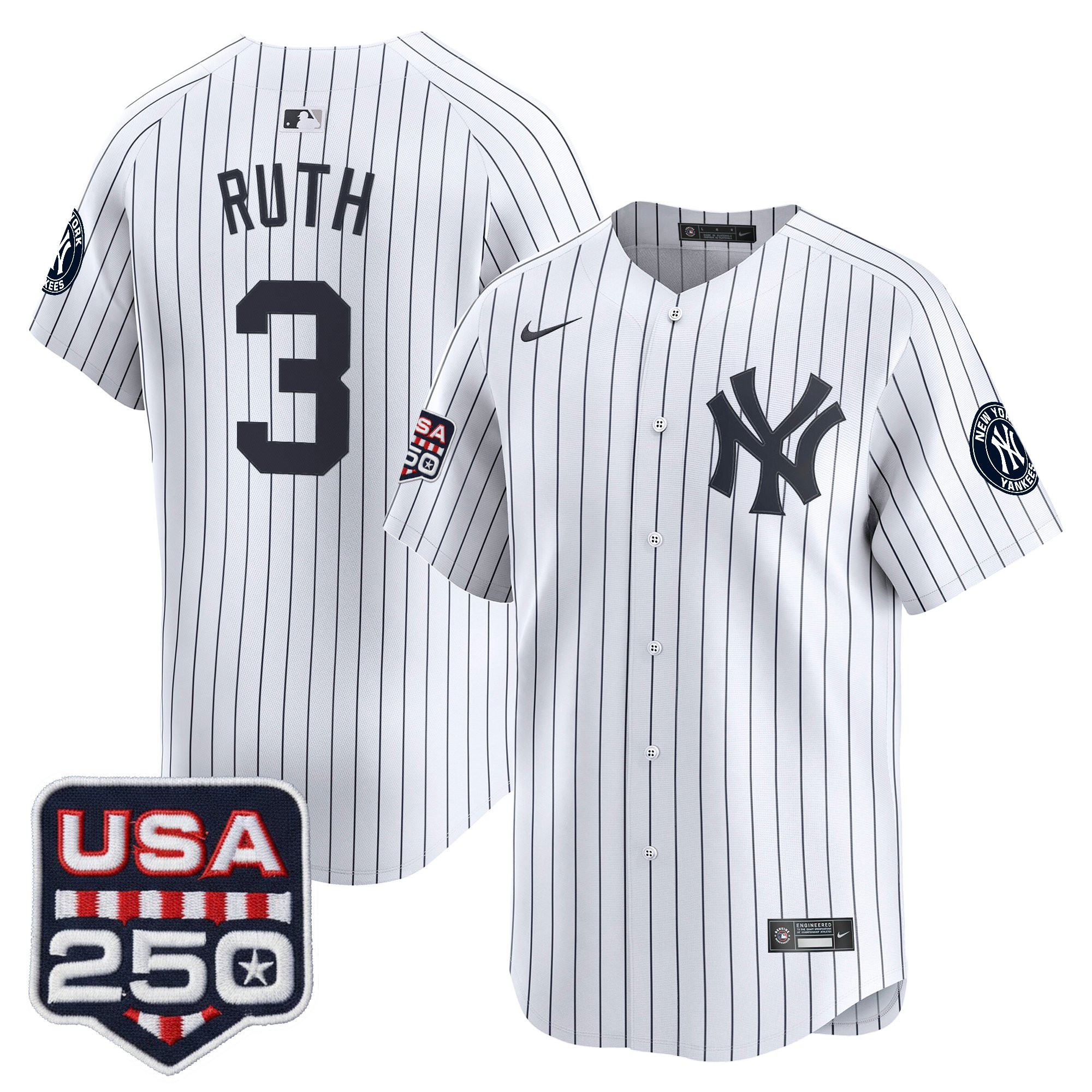 Men's New York Yankees 250America Patch Vapor Premier Limited Jersey - All Stitched - Image 23