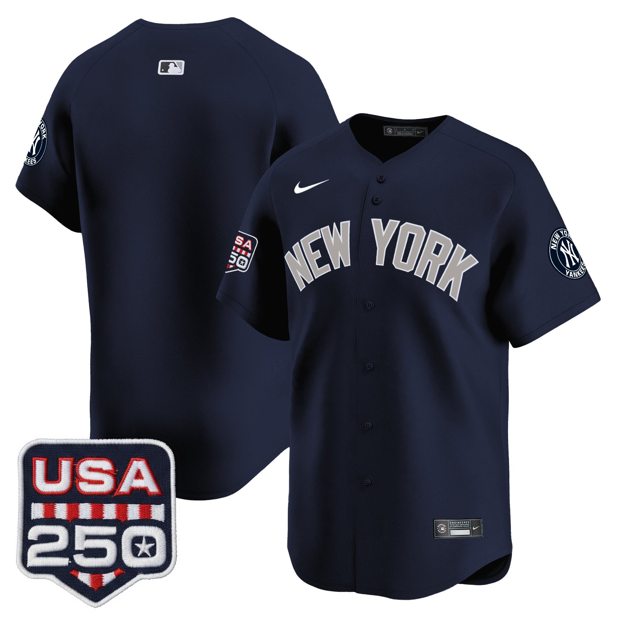 Men's New York Yankees 250America Patch Vapor Premier Limited Jersey - All Stitched - Image 45