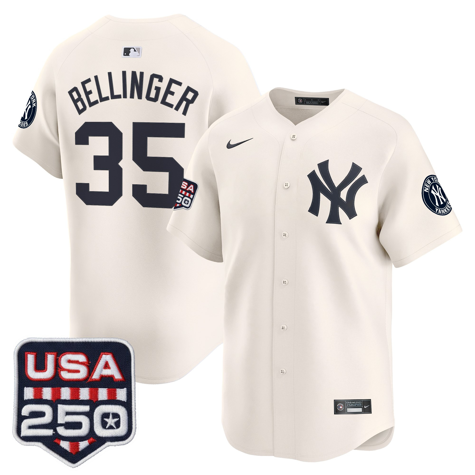 Men's New York Yankees 250America Patch Vapor Premier Limited Jersey - All Stitched - Image 51