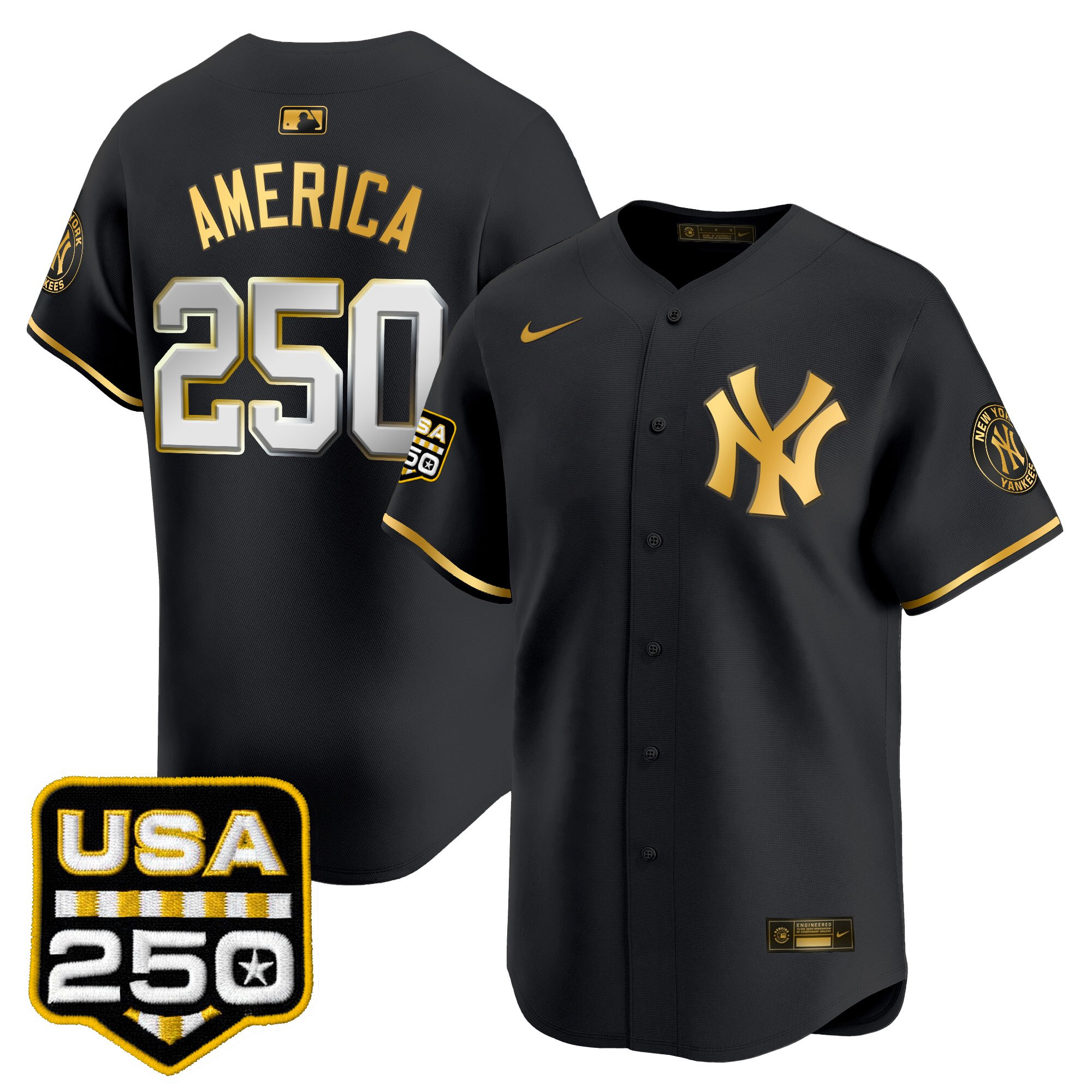 Men's New York Yankees 250America Patch Vapor Premier Limited Jersey - All Stitched - Image 11