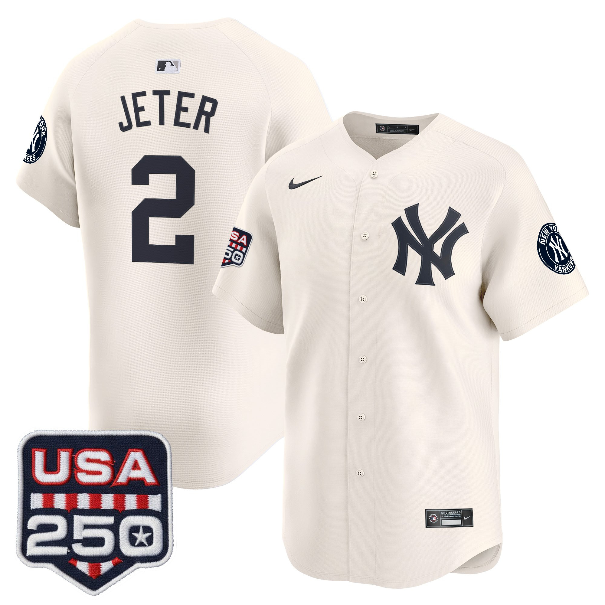 Men's New York Yankees 250America Patch Vapor Premier Limited Jersey - All Stitched - Image 52