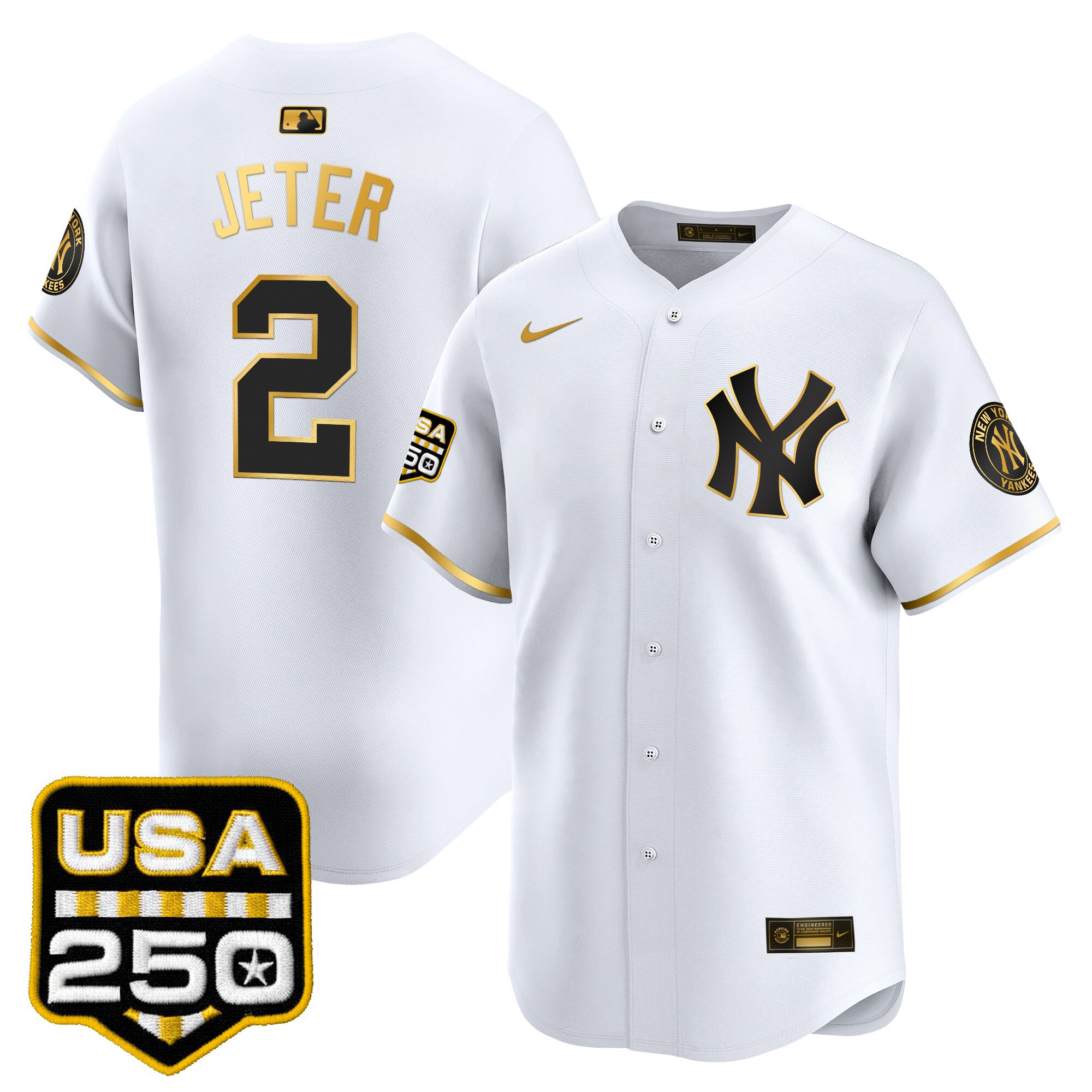 Men's New York Yankees 250America Patch Vapor Premier Limited Jersey - All Stitched - Image 7