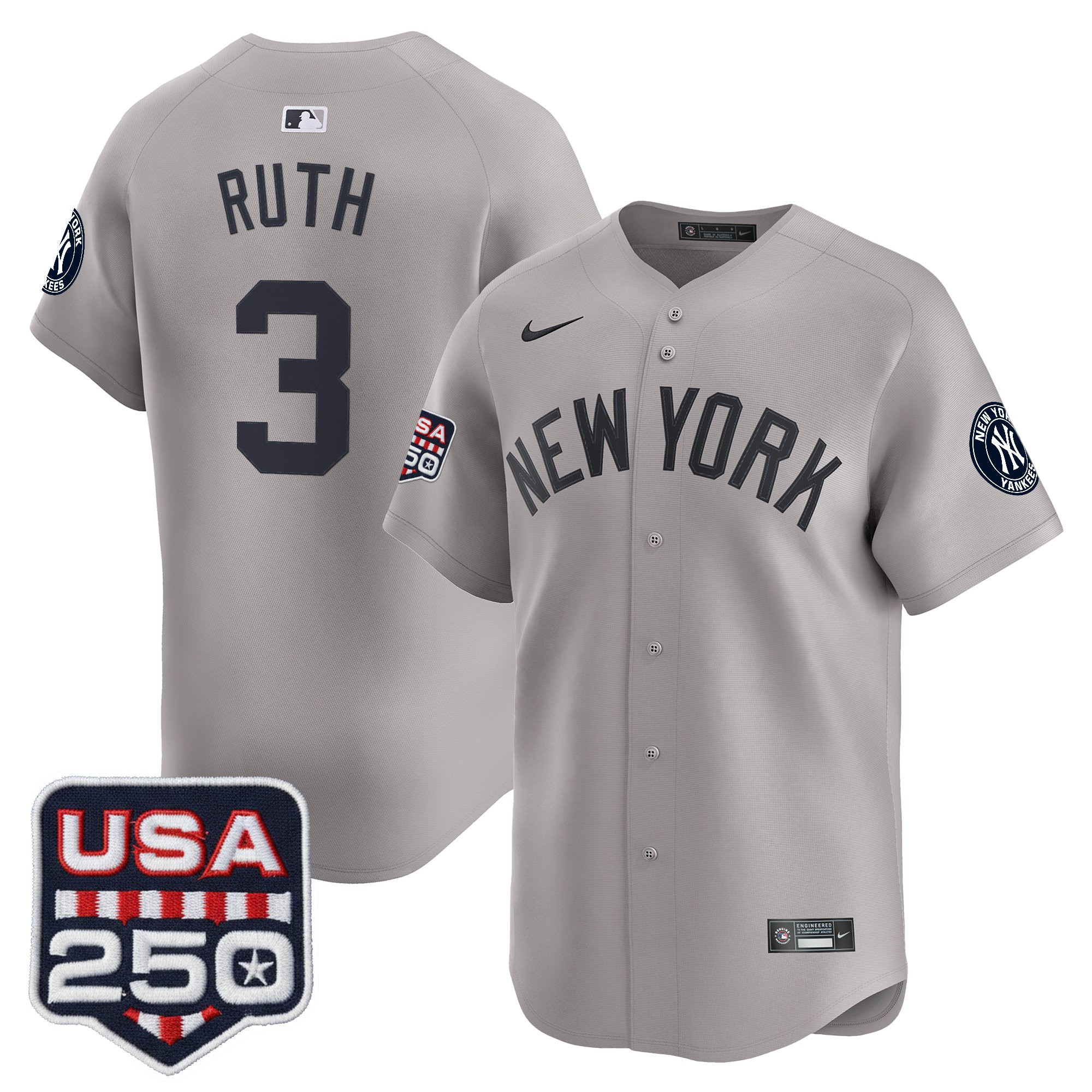 Men's New York Yankees 250America Patch Vapor Premier Limited Jersey - All Stitched - Image 32