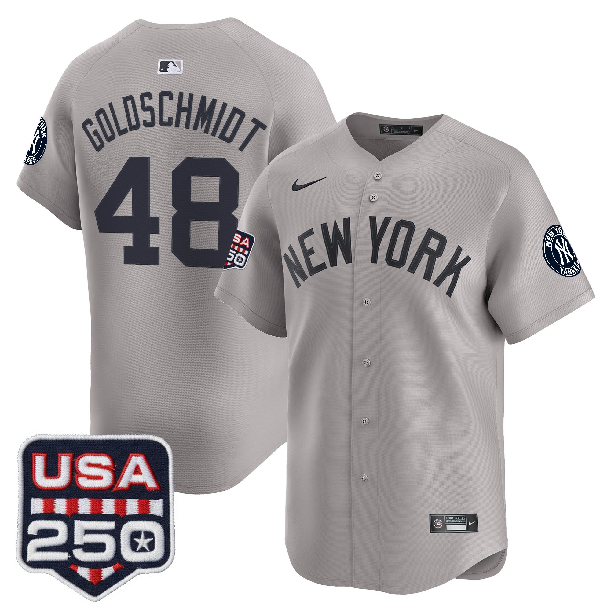 Men's New York Yankees 250America Patch Vapor Premier Limited Jersey - All Stitched - Image 35