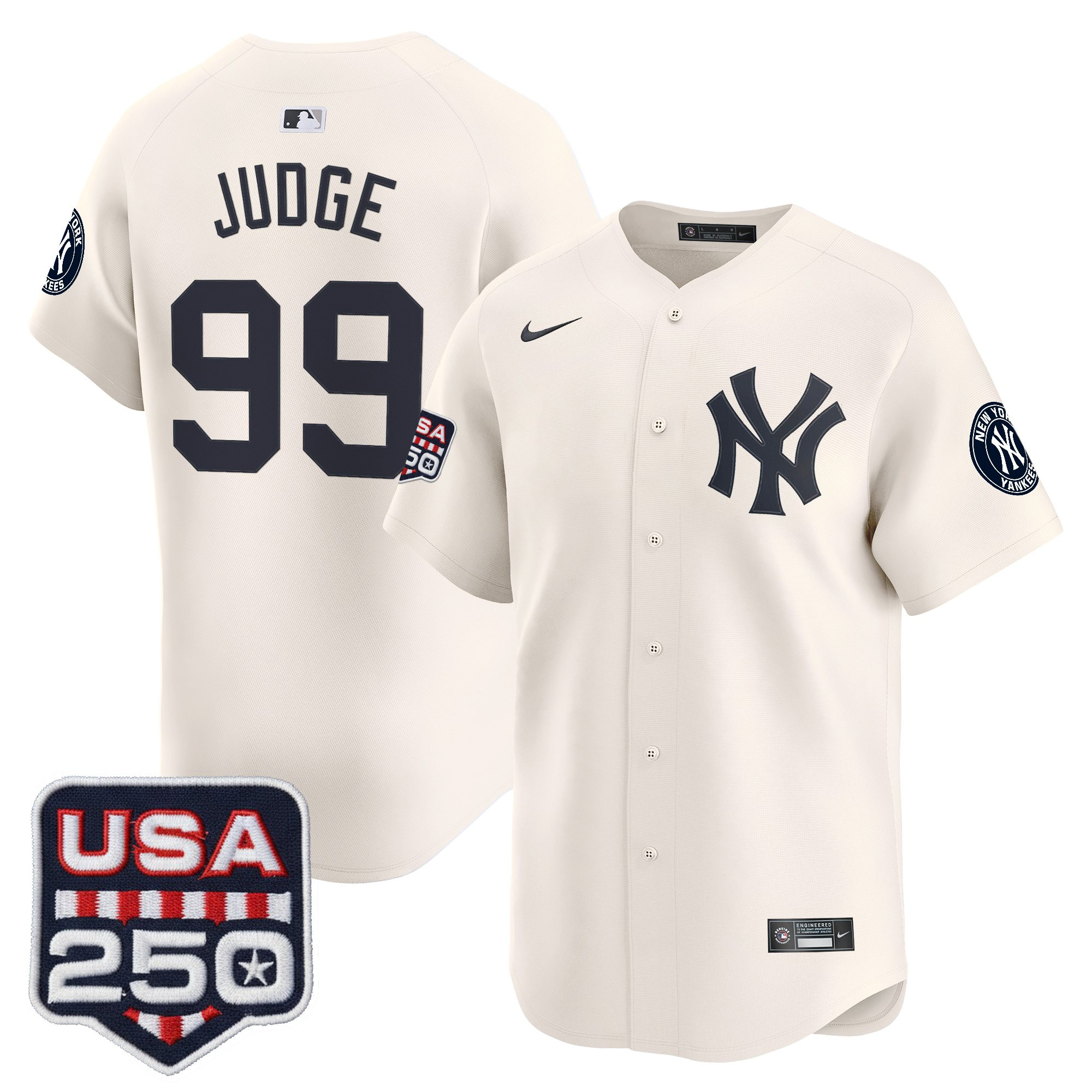 Men's New York Yankees 250America Patch Vapor Premier Limited Jersey - All Stitched - Image 46