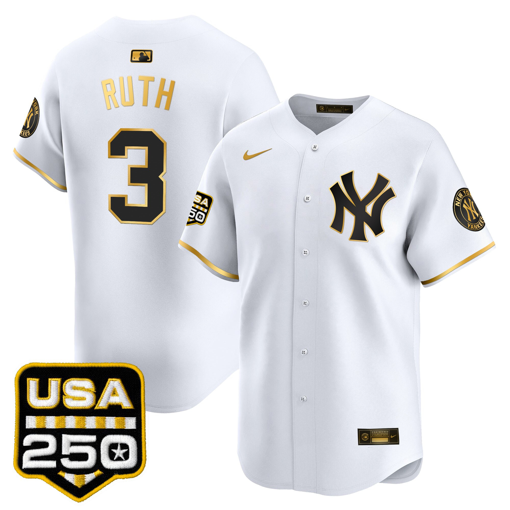Men's New York Yankees 250America Patch Vapor Premier Limited Jersey - All Stitched - Image 5