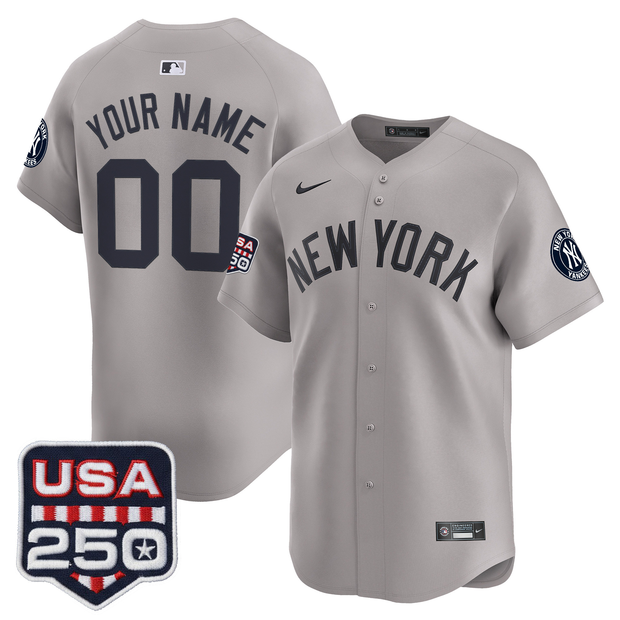 New York Yankees 250America Patch Vapor Premier Limited Custom Jersey - All Stitched - Image 4