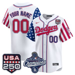 Los Angeles Dodgers "America250 Edition" Vapor Premier Limited Custom Jersey V2 - All Stitched