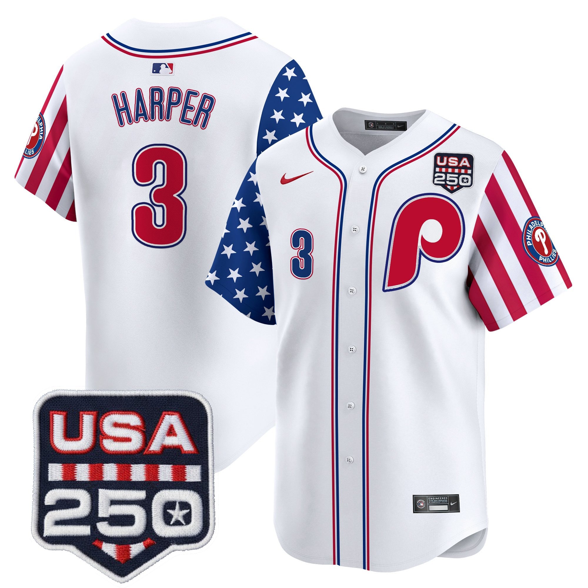 Men's Philadelphia Phillies America250 Edition Vapor Premier Limited Jersey - All Stitched - Image 34