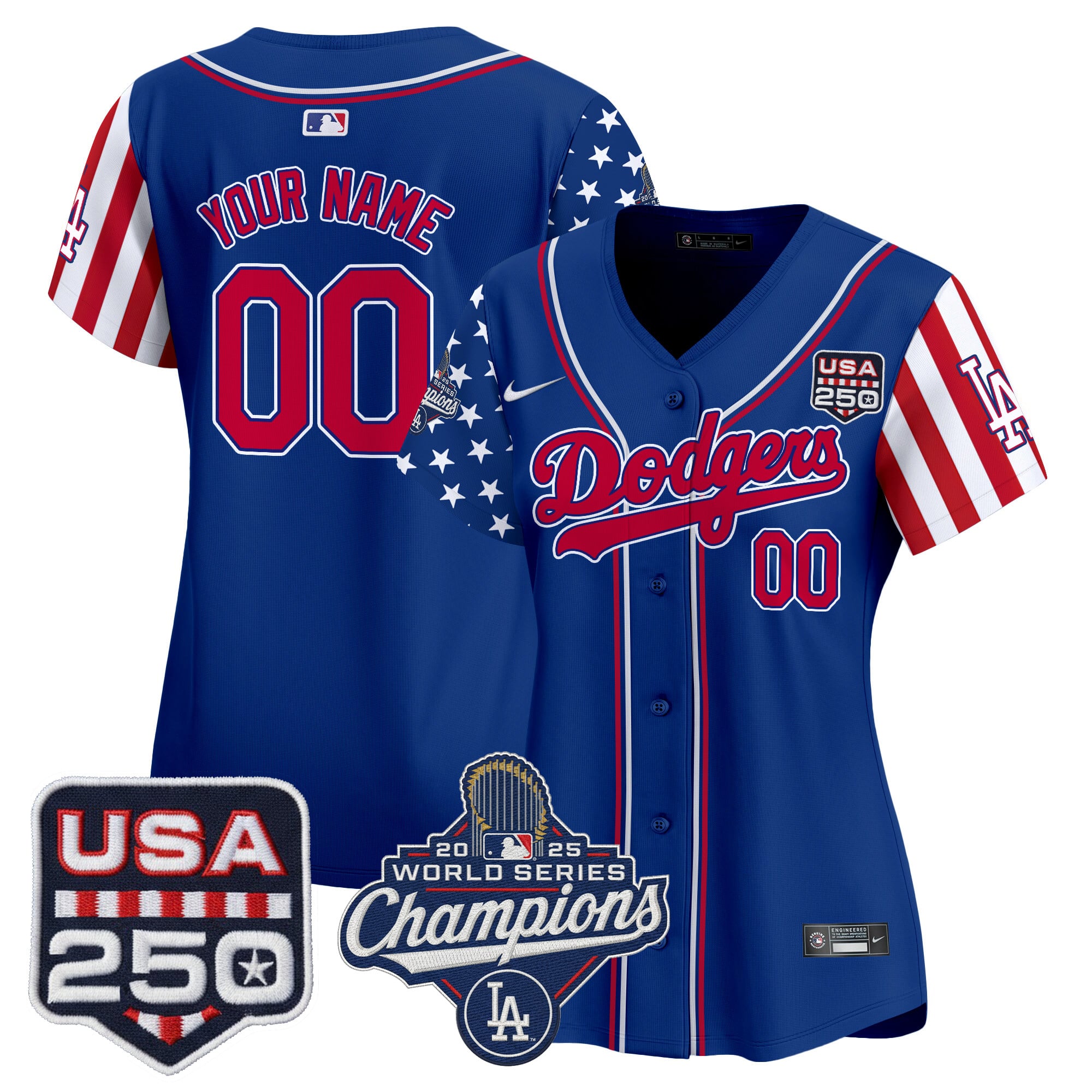 Los Angeles Dodgers "America250 Edition" Vapor Premier Limited Custom Jersey V2 - All Stitched - Image 6