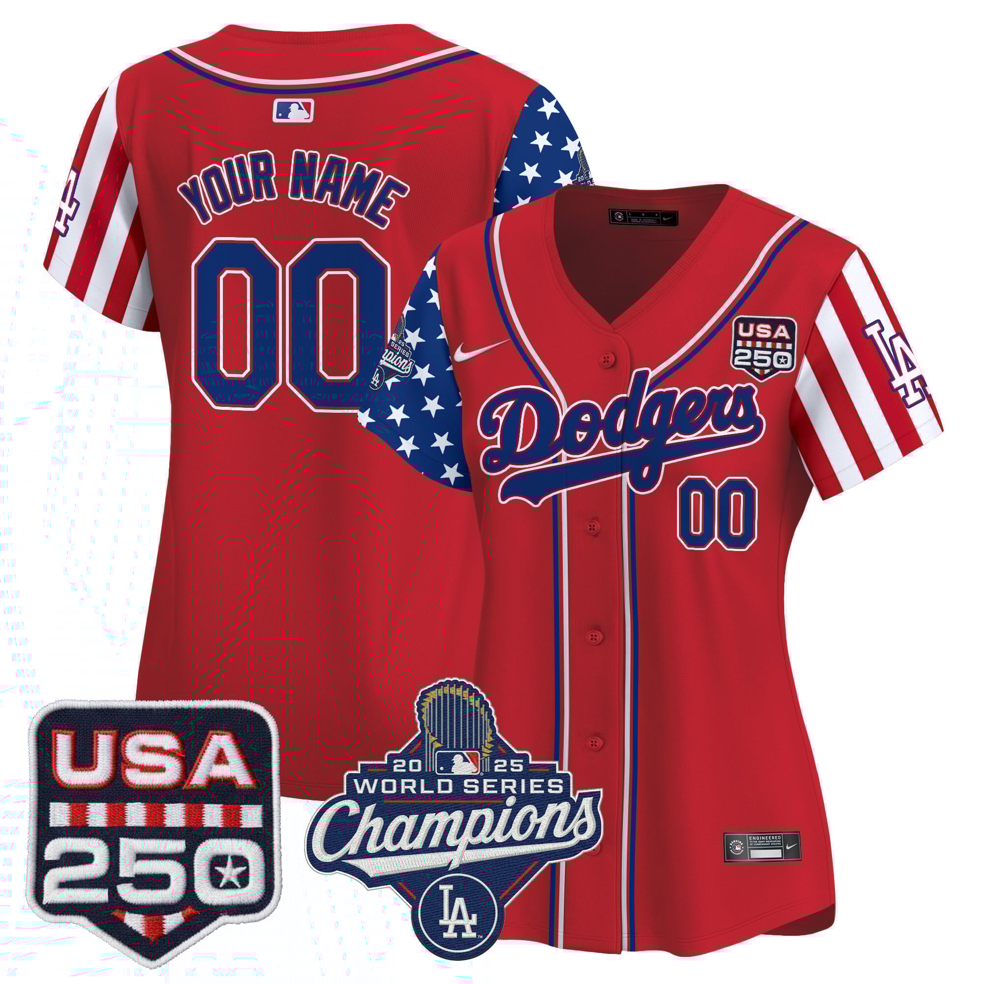 Los Angeles Dodgers "America250 Edition" Vapor Premier Limited Custom Jersey V2 - All Stitched - Image 5