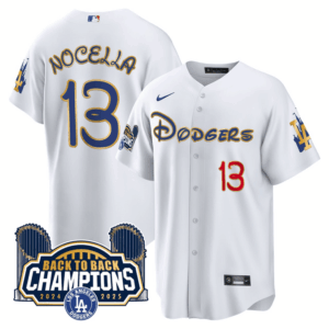 NOCELLA #13 Los Angeles Dodgers White Jersey - All Stitched