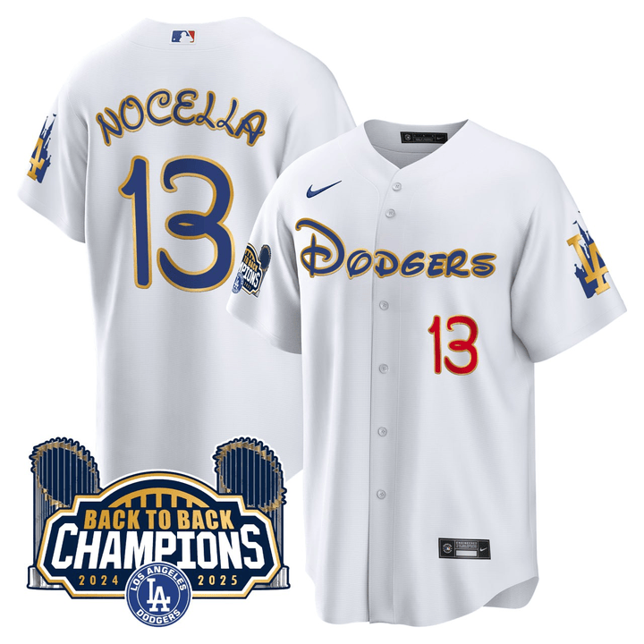 NOCELLA #13 Los Angeles Dodgers White Jersey - All Stitched
