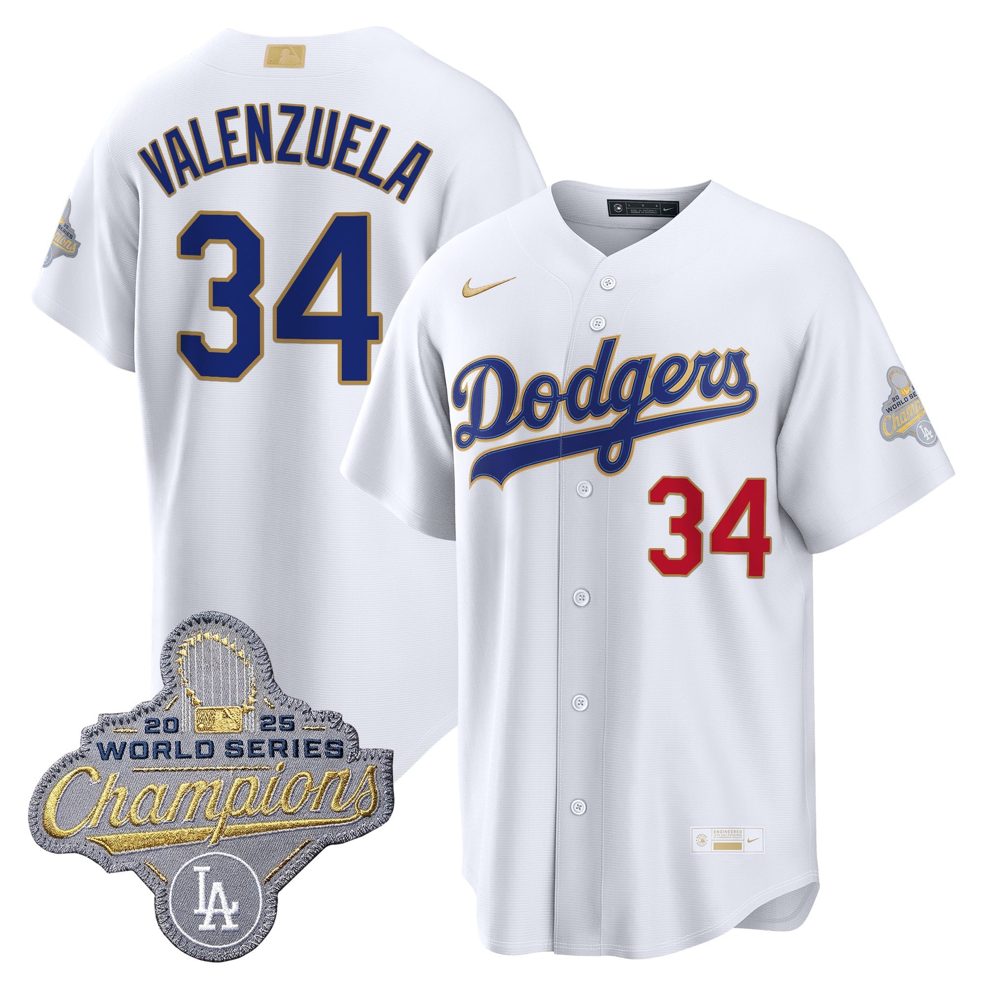 Men's Los Angeles Dodgers "Gold Collection" Premier Limited Jersey - All Stitched - Image 2